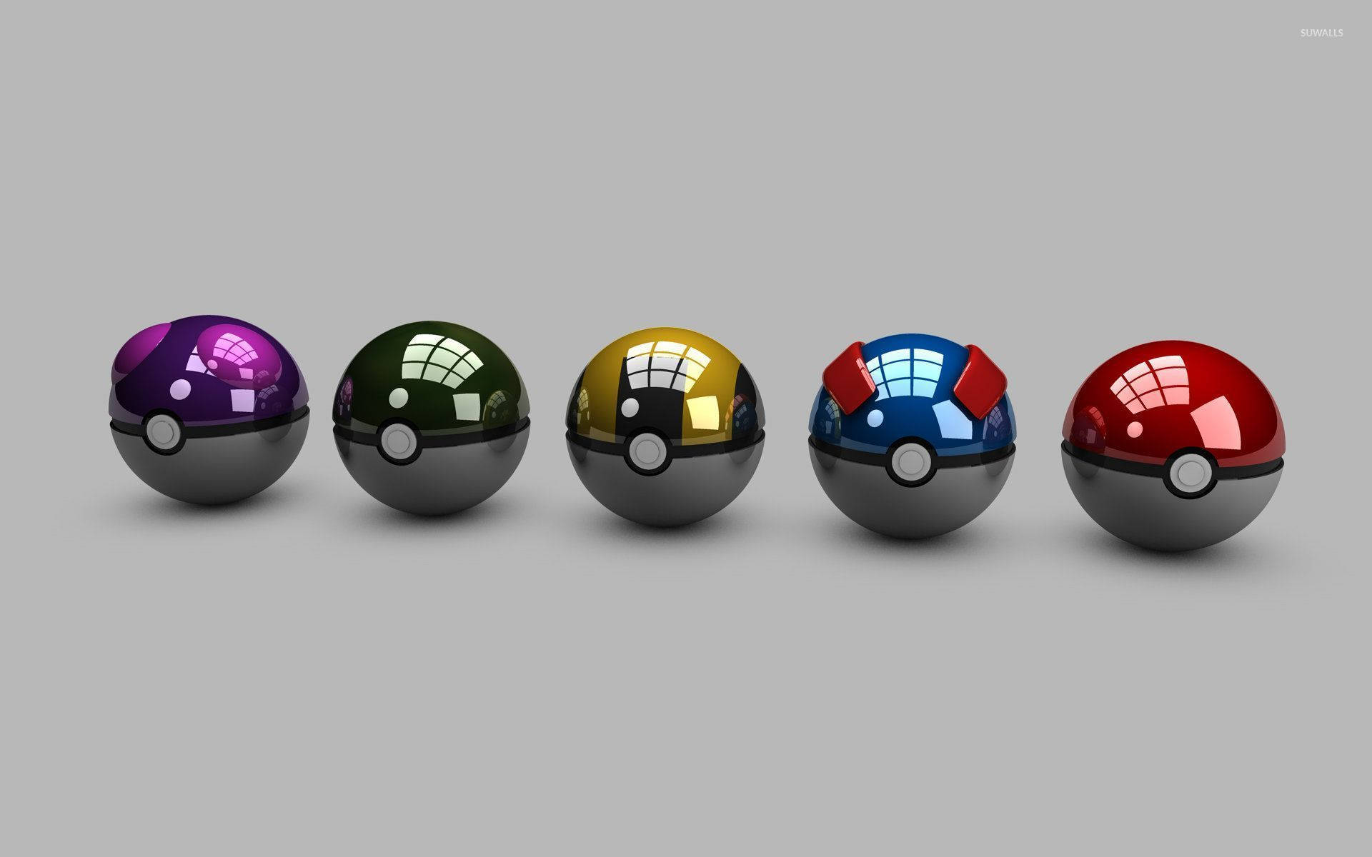 Lovely Colorful Pokeball Background
