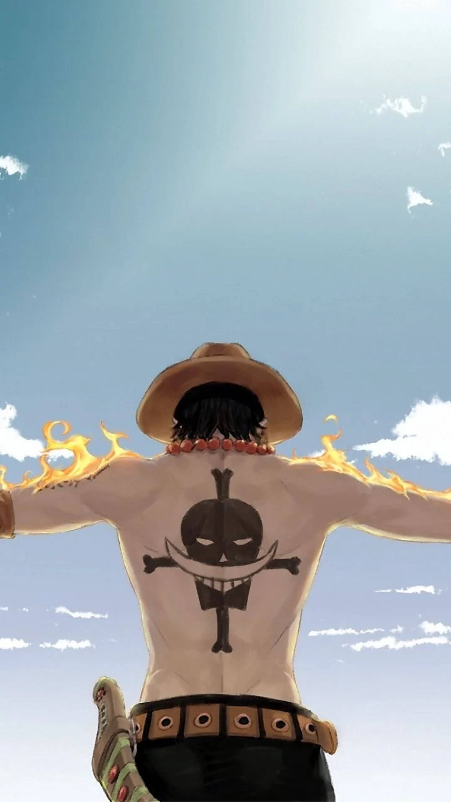 Download Luffy On Fire One Piece Iphone Wallpaper Wallpapers Com