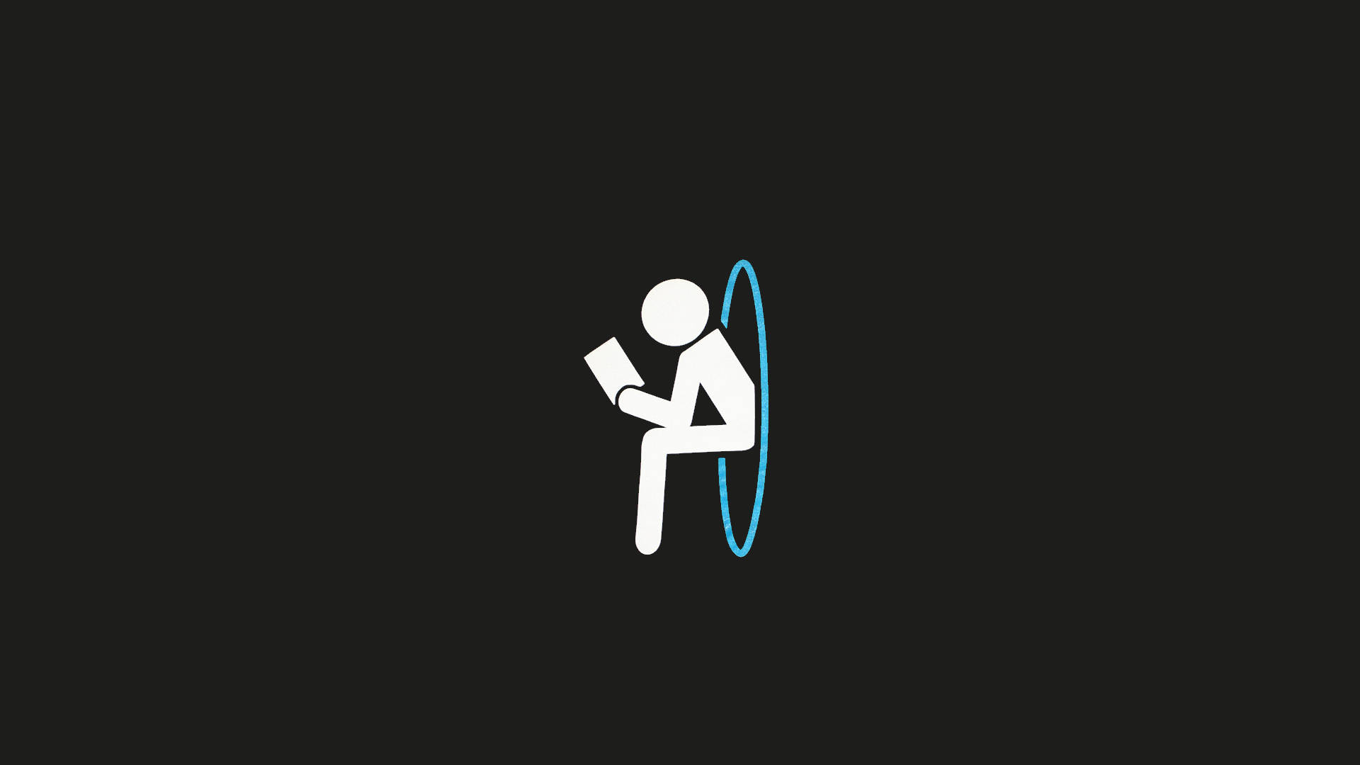 Man Reading In Portal Background