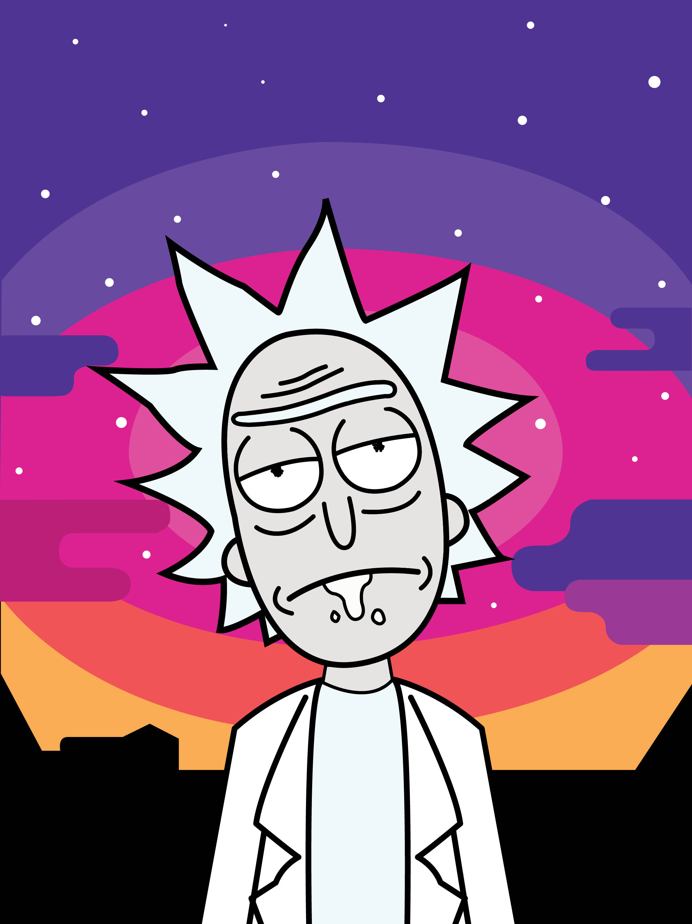 Download Manic Look Rick And Morty Stoner Wallpaper 