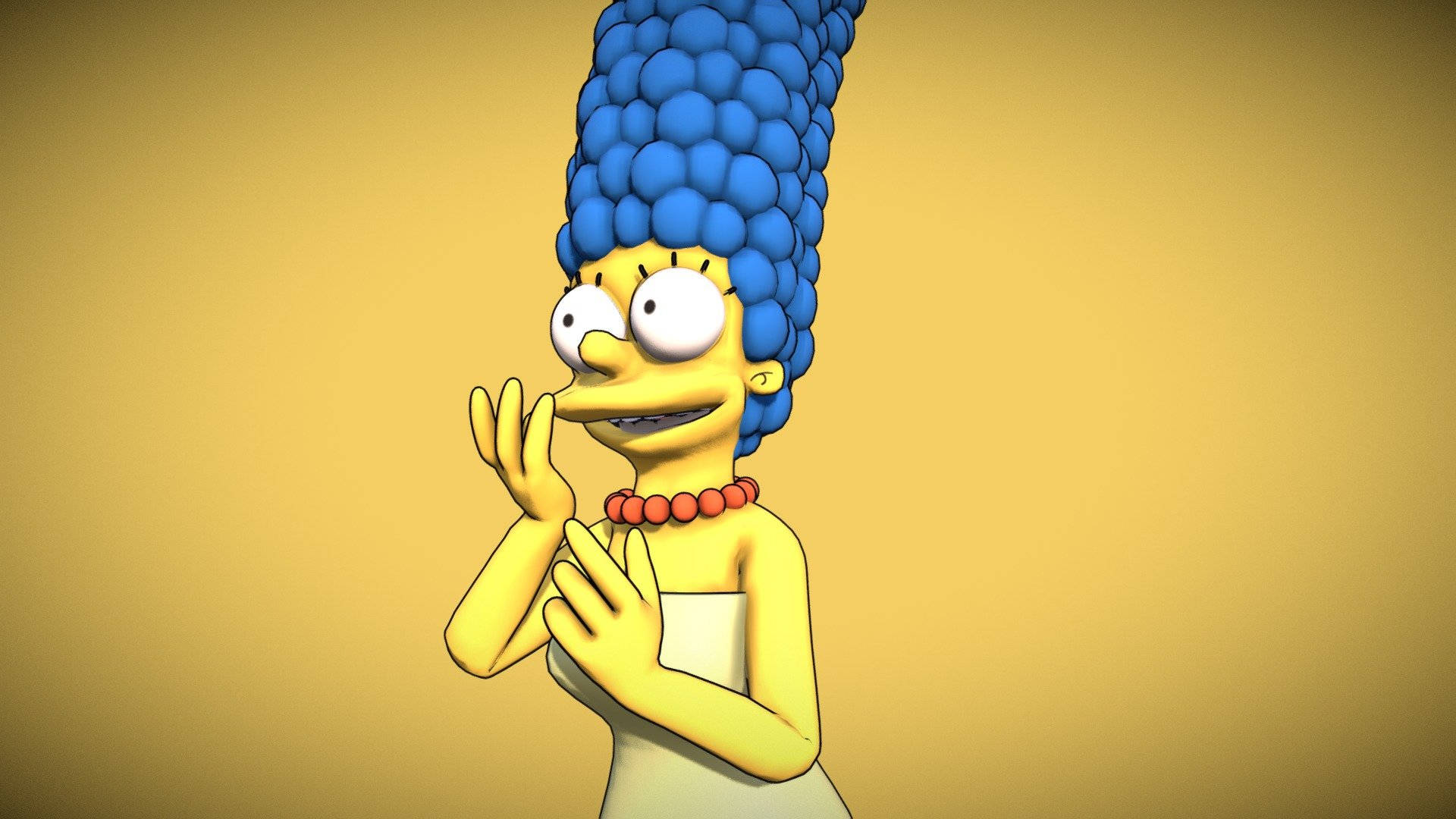 Marge Simpson 3d Figure Background