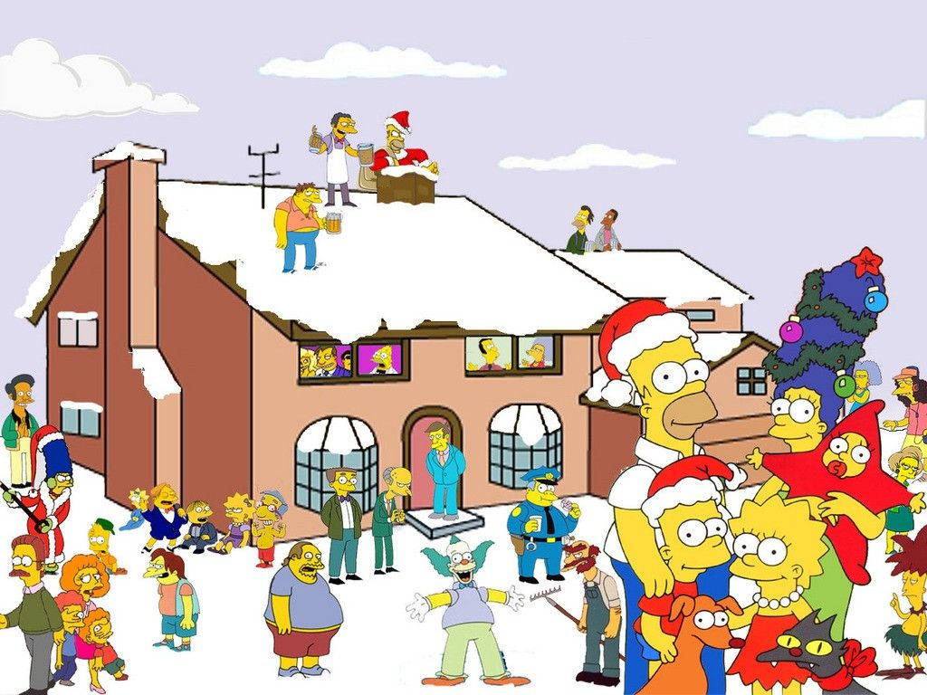 Marge Simpson Christmas Village Background