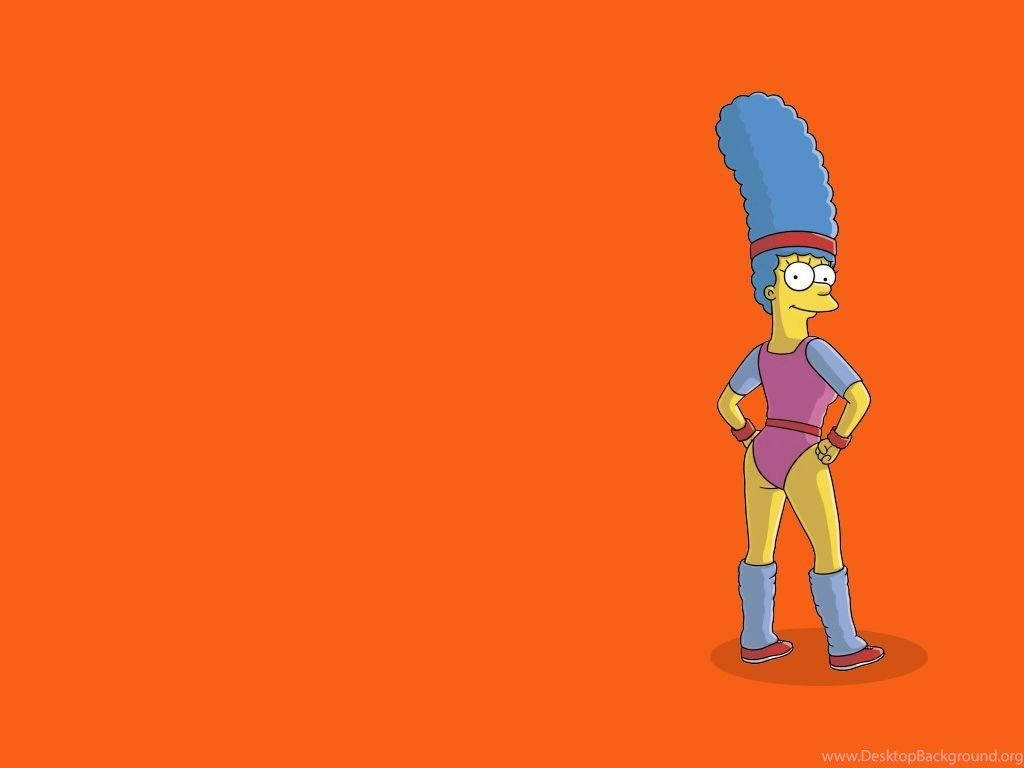 Marge Simpson Orange Background Background