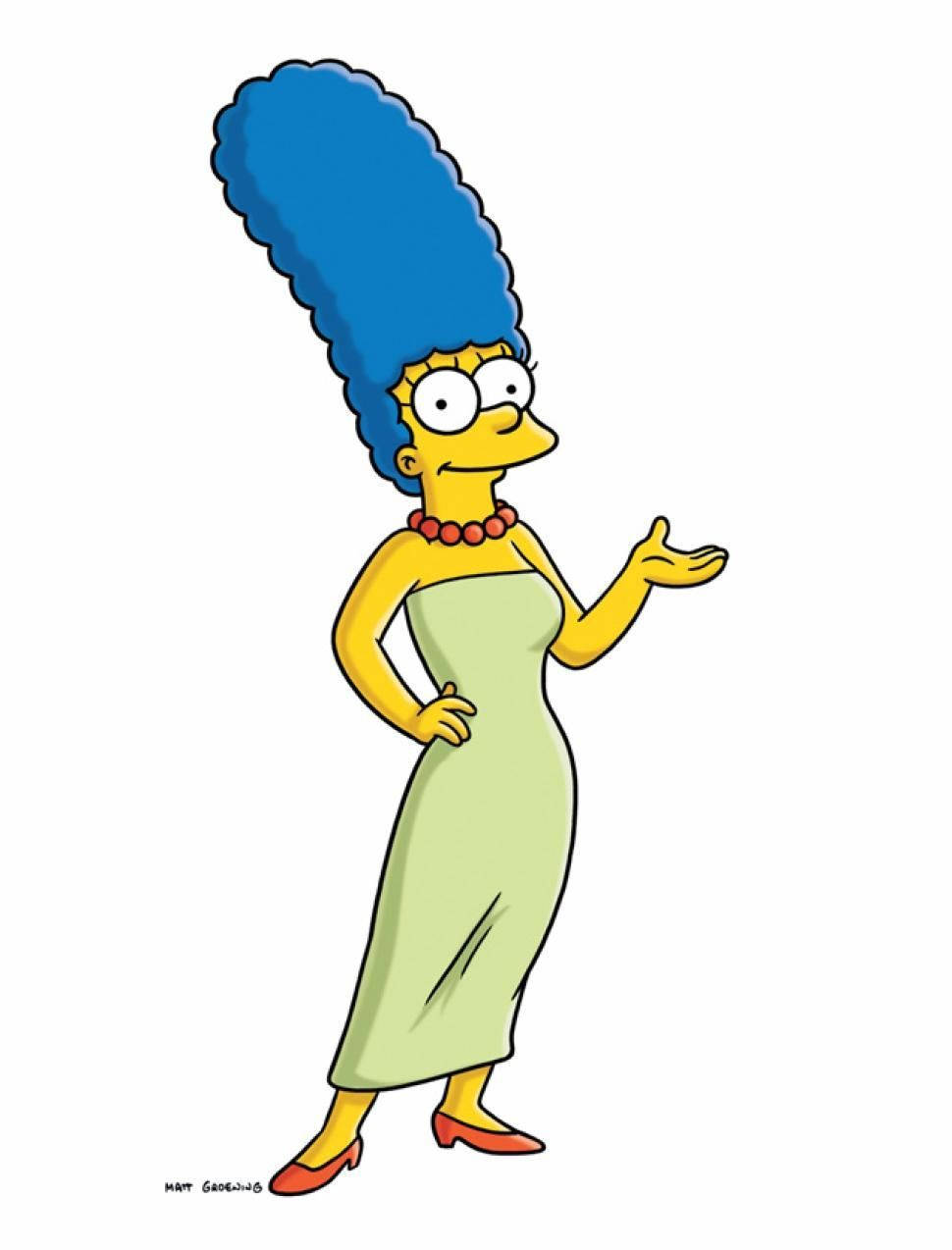 Marge Simpson White Aesthetic Background