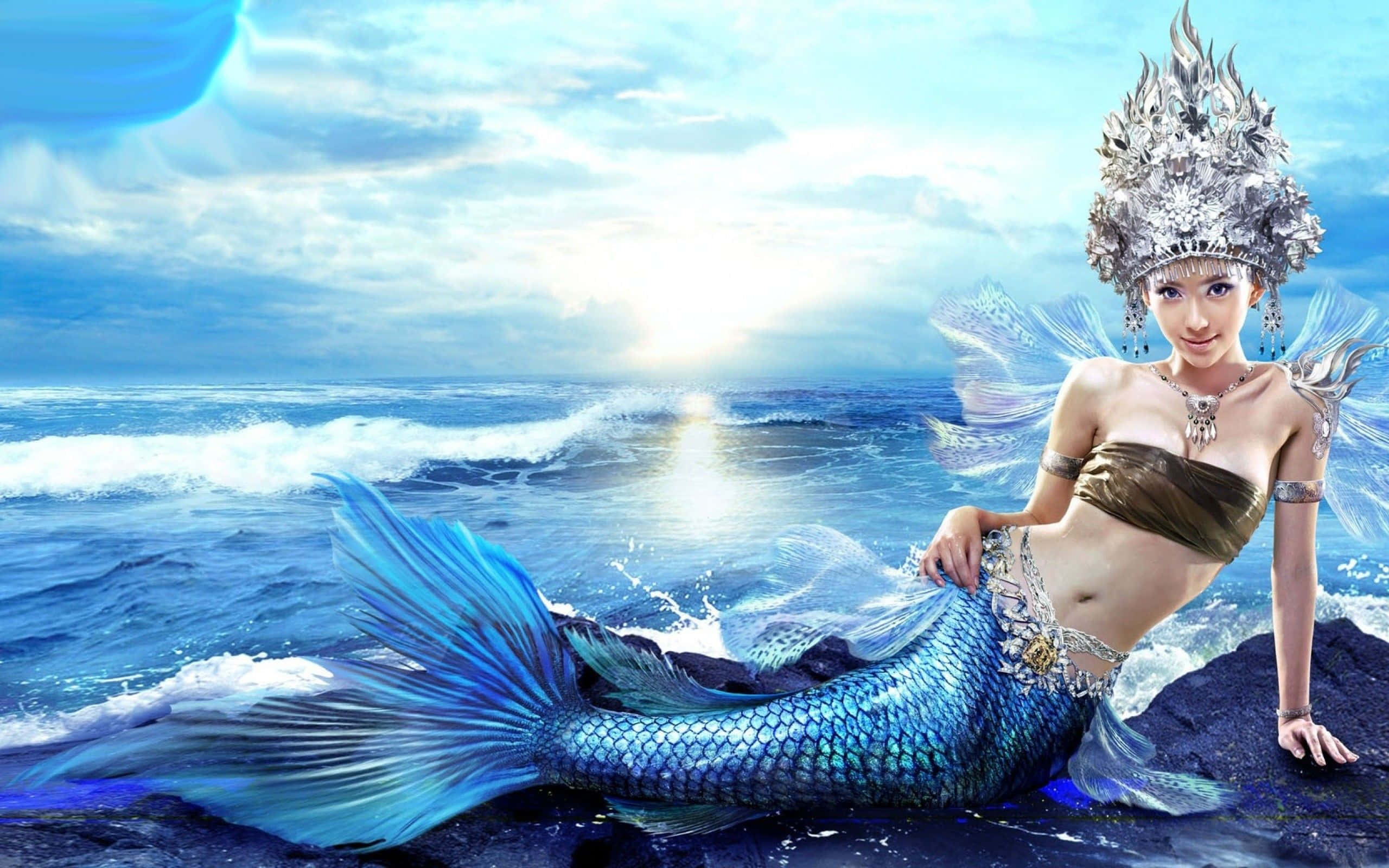 Песня королева морей. Океанида богиня. Русалочка в море. Океанид Геншин. Очень красивые русалки.