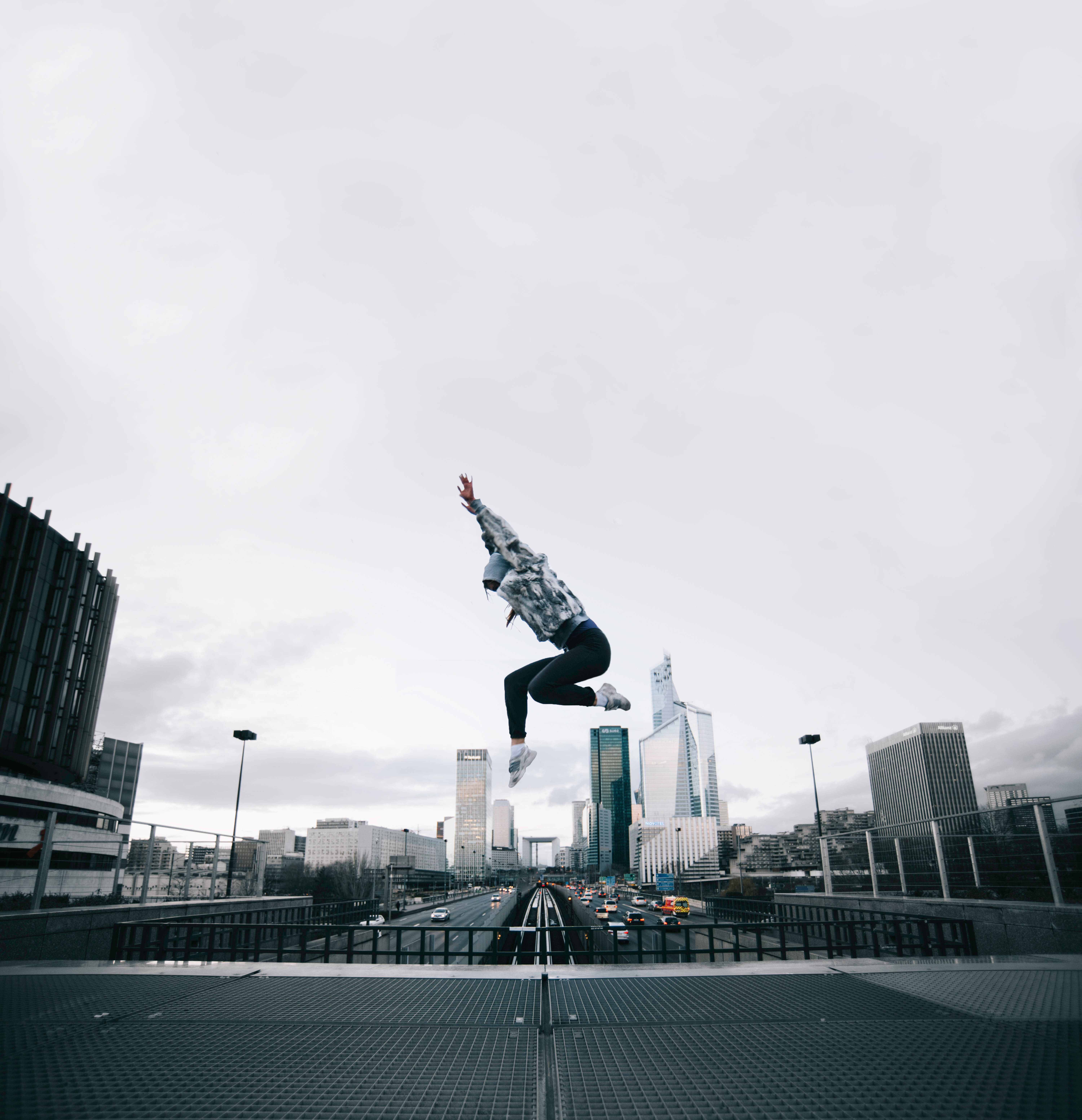Download Midair Parkour In City Wallpaper Wallpapers Com