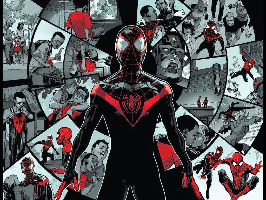 Miles Morales Life Collage Wheel Background