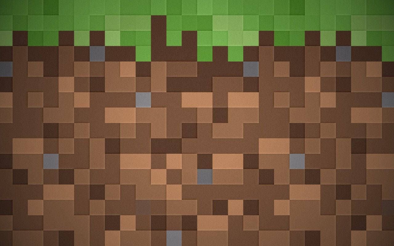 Minecraft Dirt Grass Pixelated Art Background