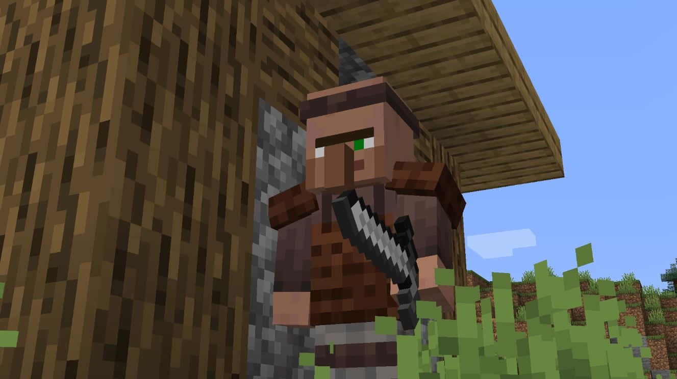 Download Minecraft Villagers 1327 X 744 Wallpaper Wallpaper