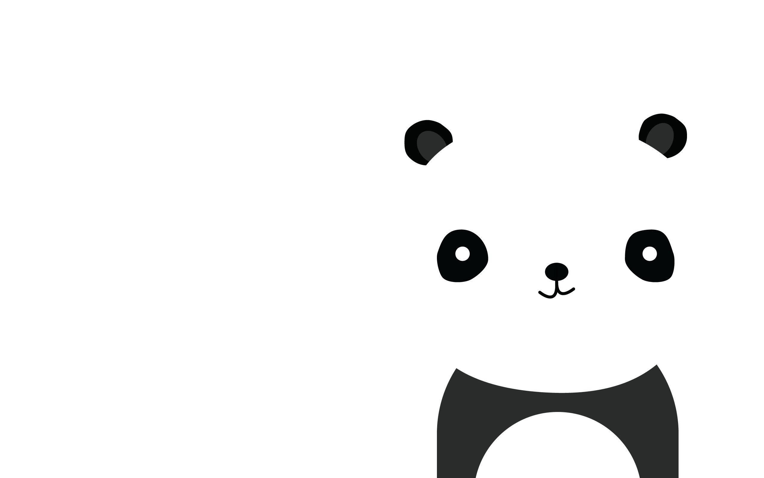 Minimalist Black And White Panda Background