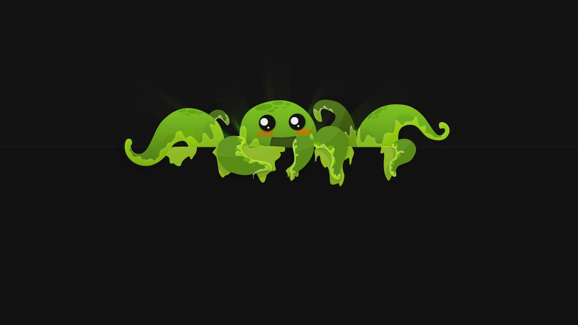 Minimalist Green Octopus Background