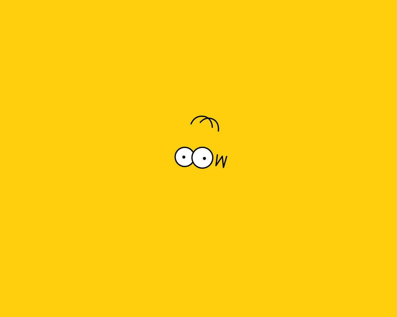 Minimalist Homer Simpson Yellow Art Background