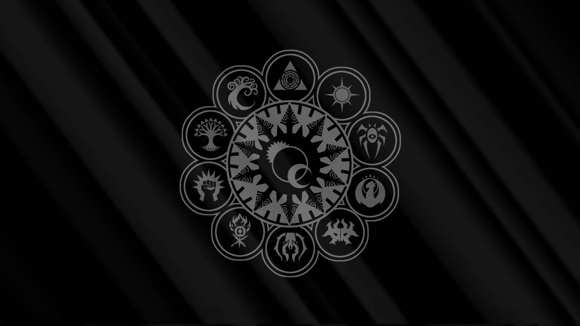 Minimalist Magic Circle And Symbols Background