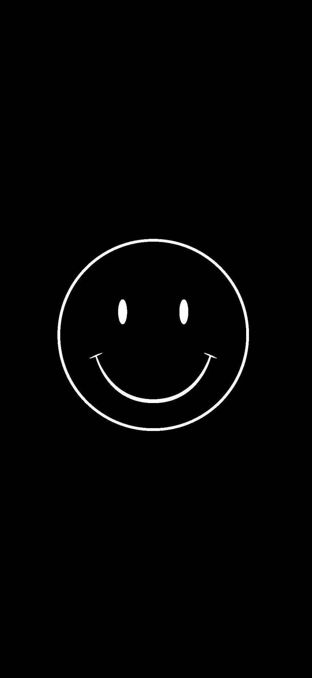 Download Minimalist Smiley Face In Black Background Wallpaper ...