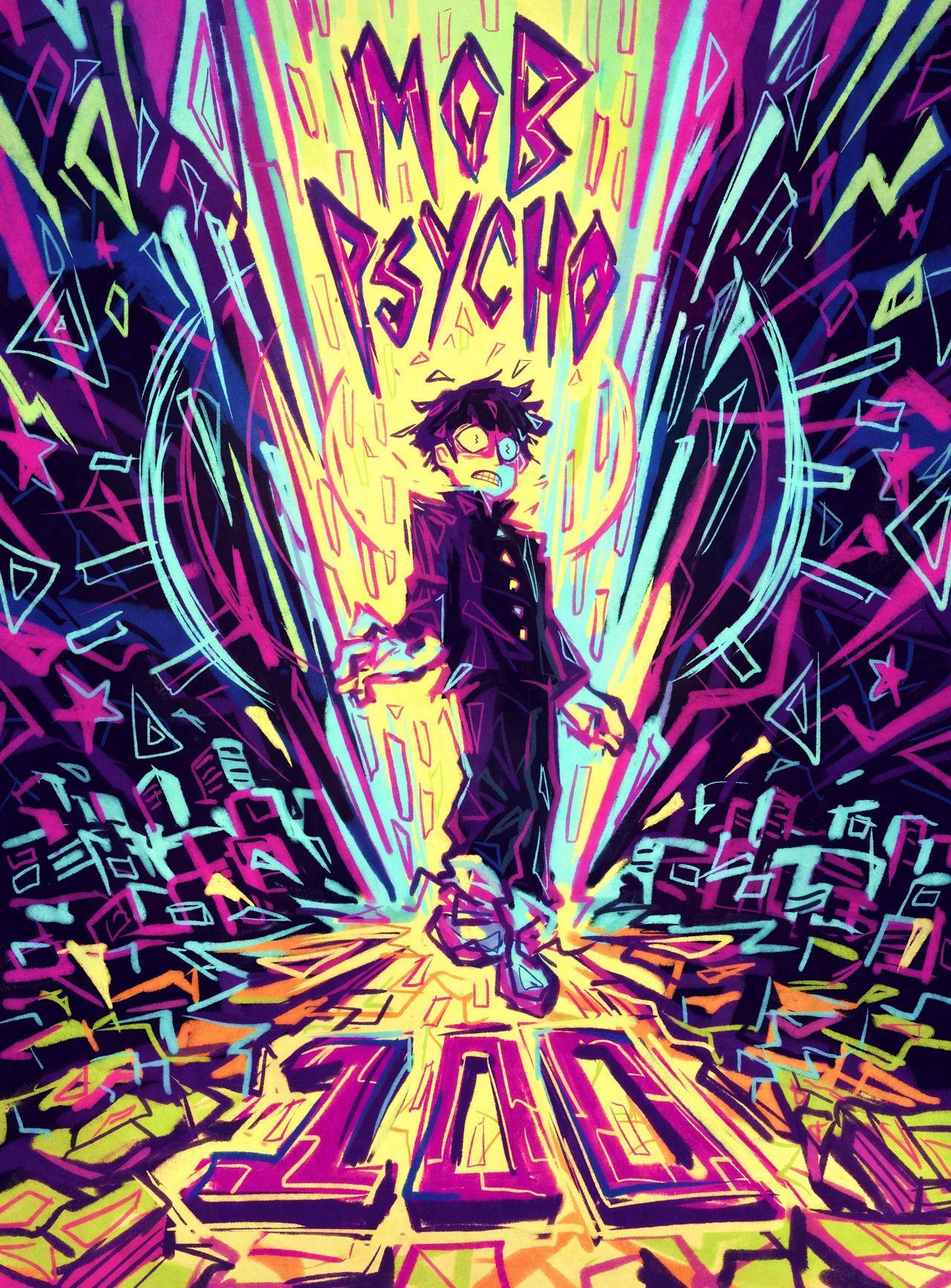 Mob Psycho 100 - Cd Cover Art Background
