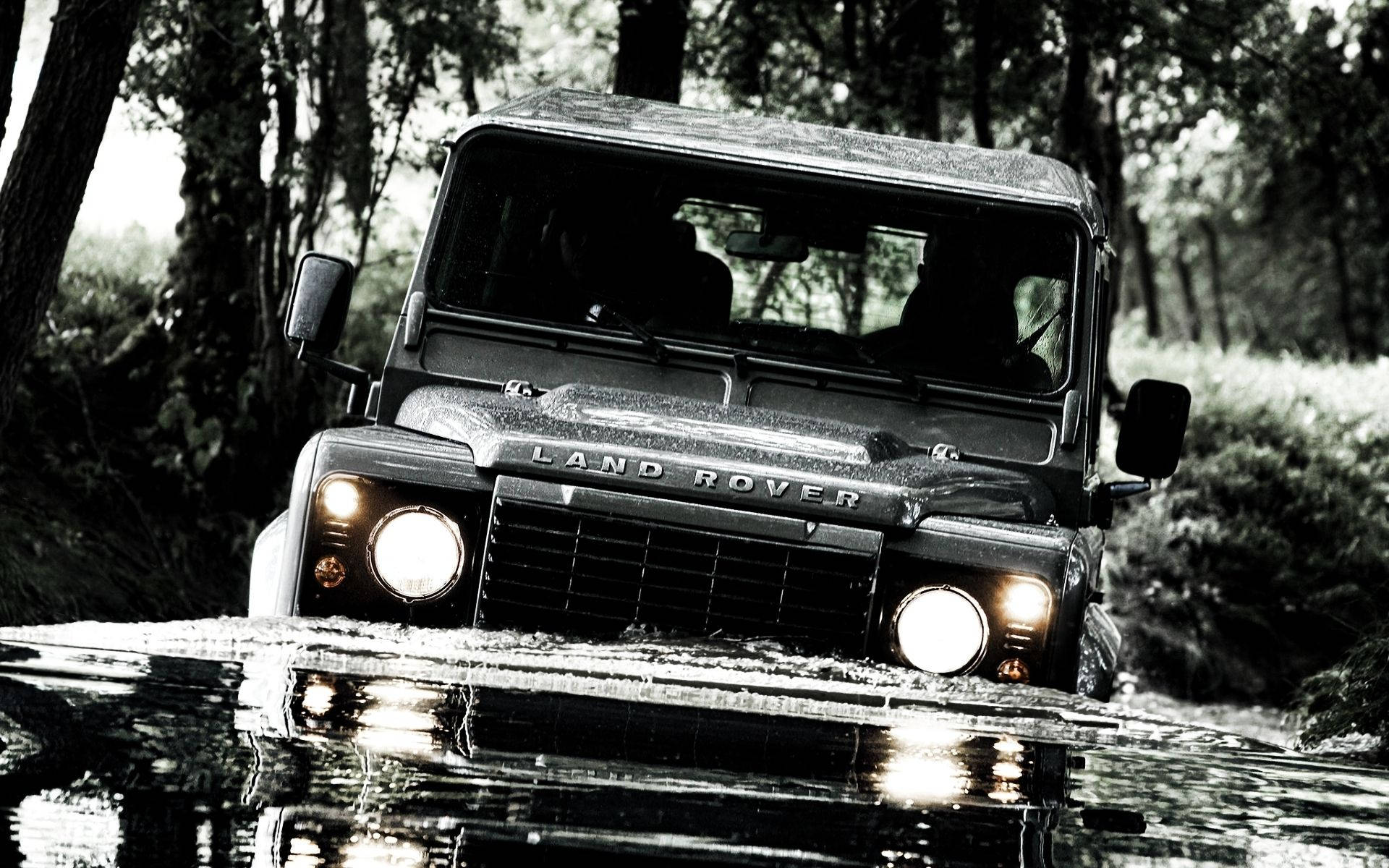 Monochrome Land Rover Background