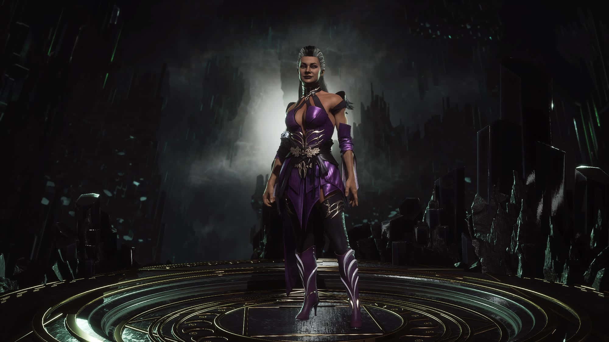 Download Queen Sindel Strikes Pose in Mortal Kombat Wallpaper