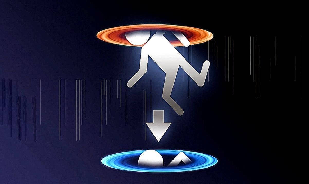 Moving Man From Portal Background