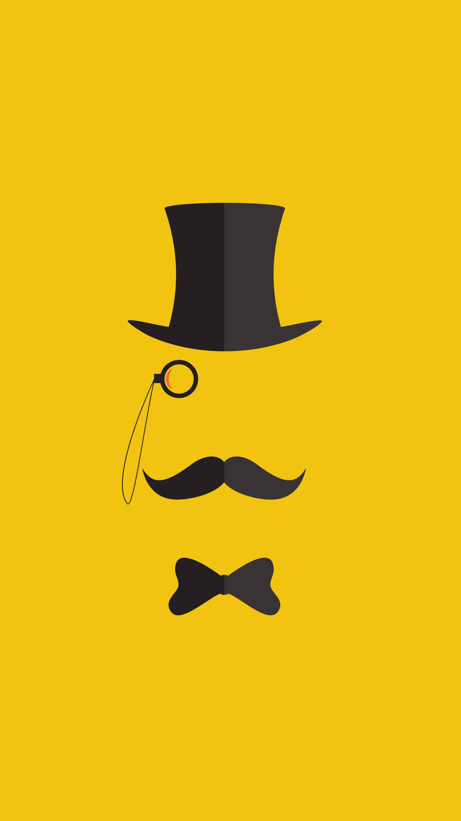 Download Mustache Man Minimalist Iphone Wallpaper 