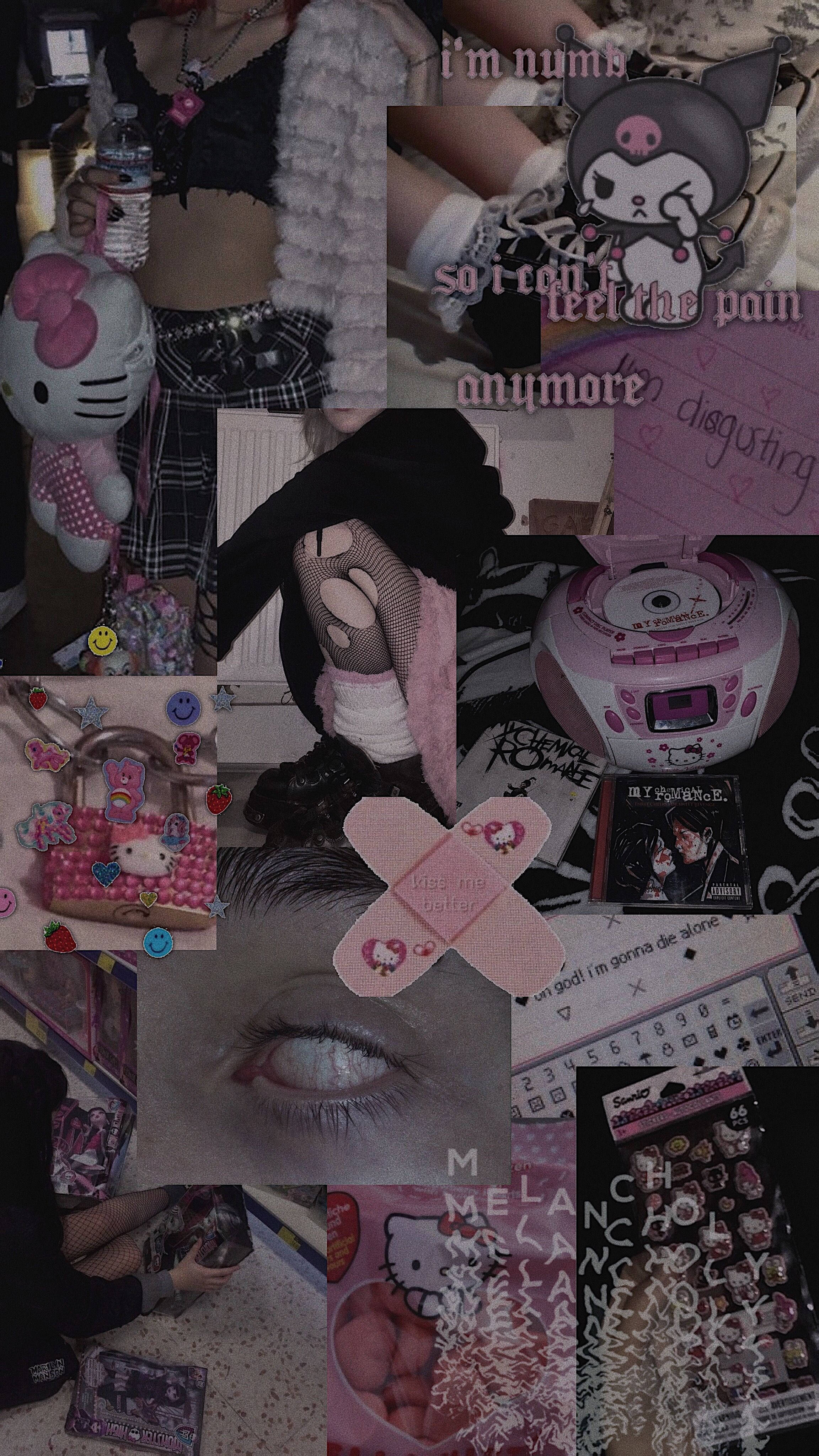 Download Muted Pink And Black E-girl Aesthetic Wallpaper | Wallpapers.com