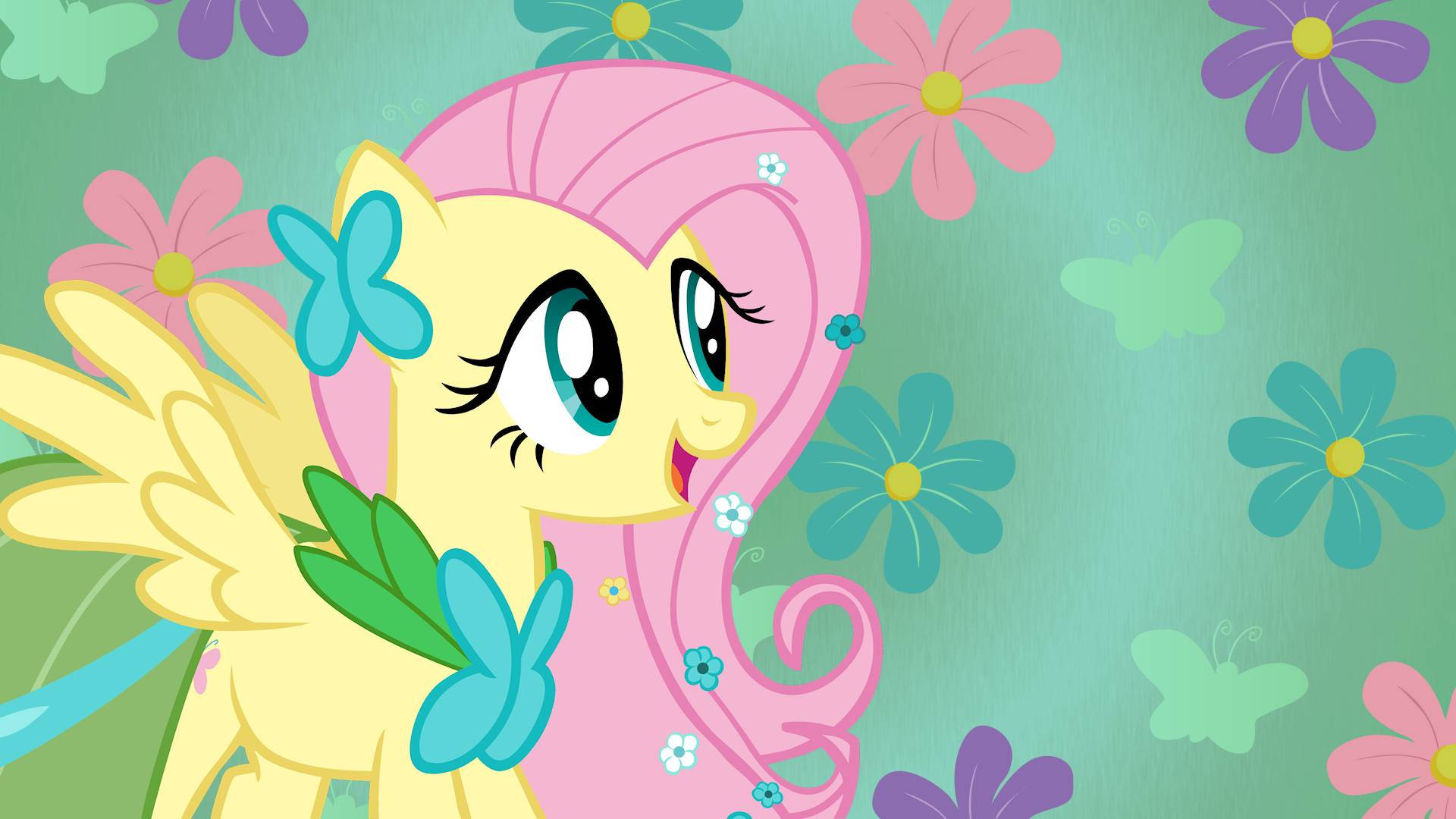 My Little Pony Fluttershy On Floral Background