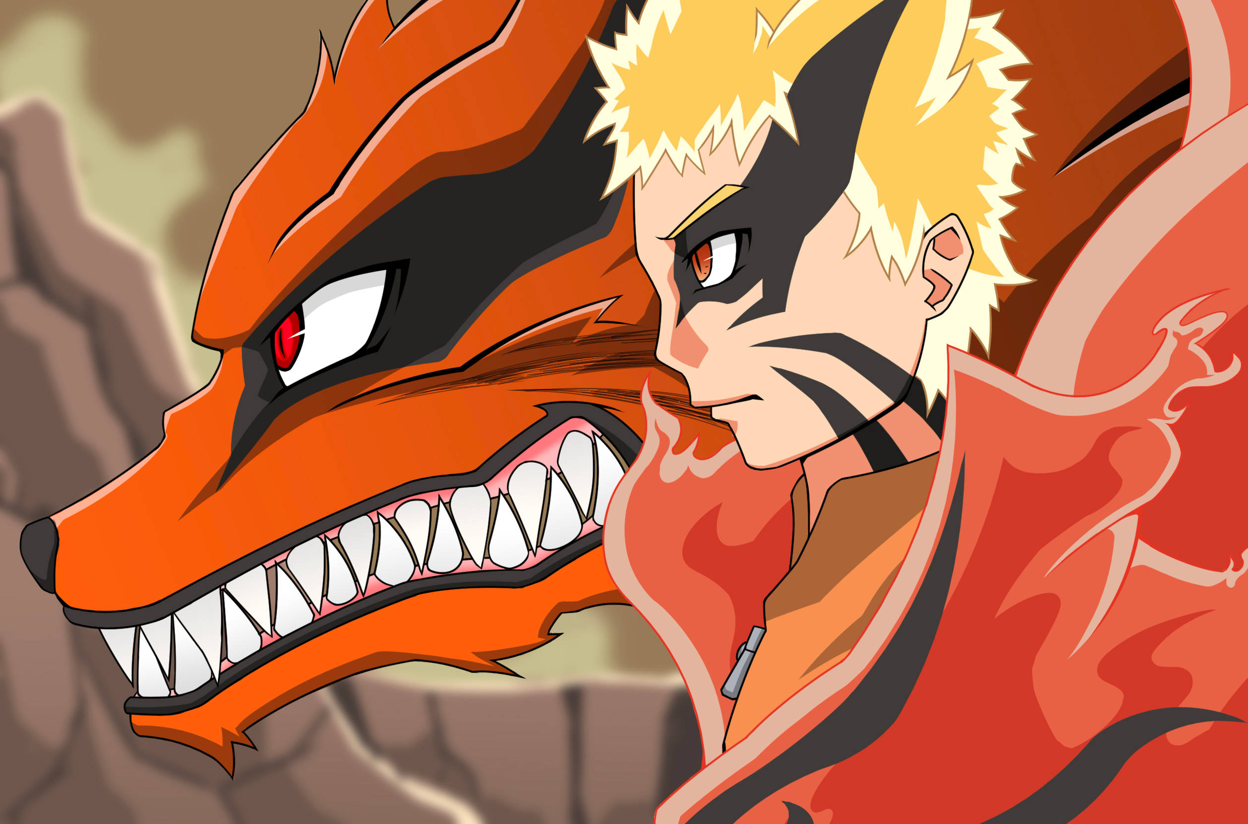 Download Naruto Kurama With Uzumaki Baryon Mode Wallpaper | Wallpapers.com