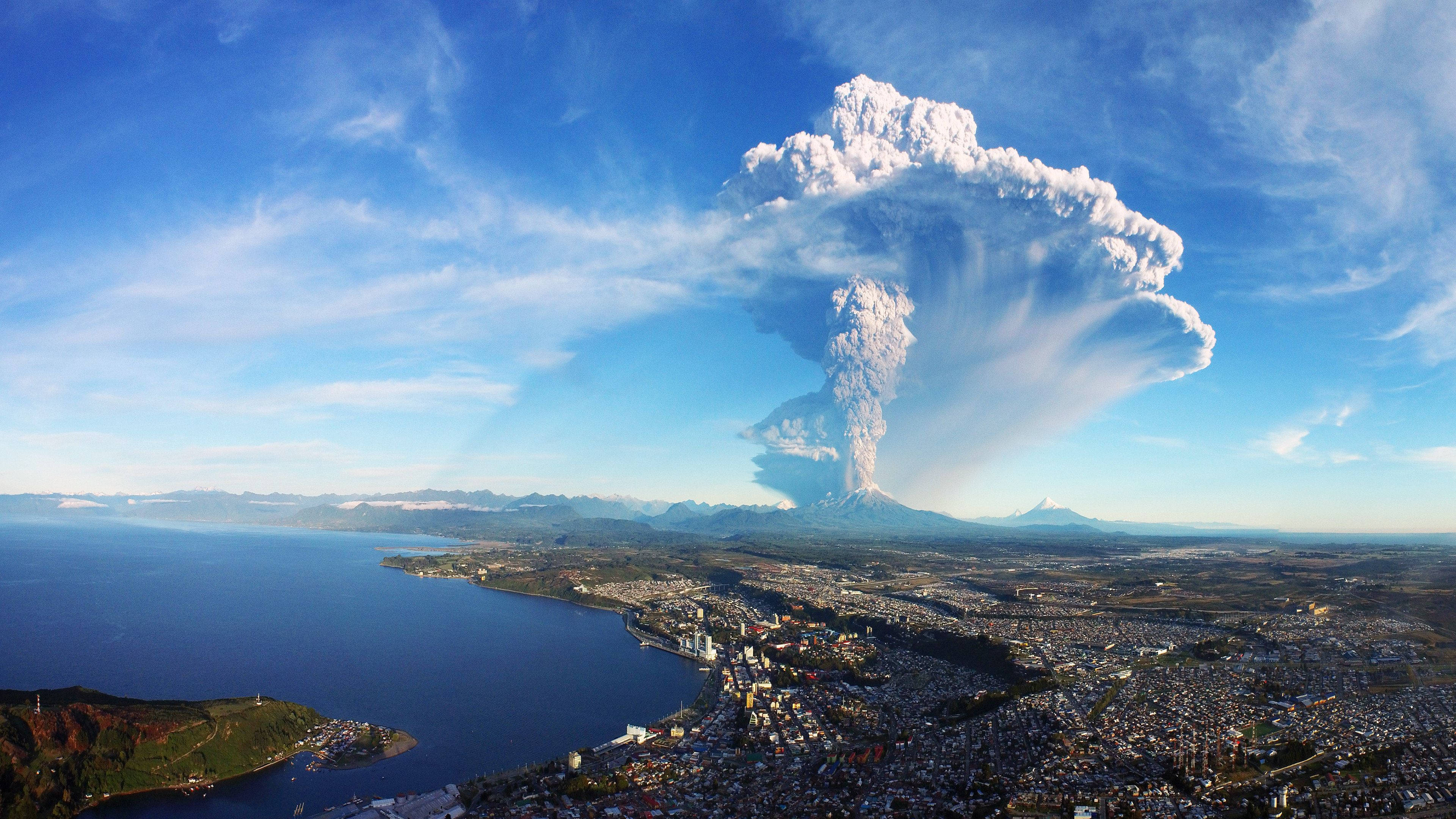 Nature Erupting Volcano Background