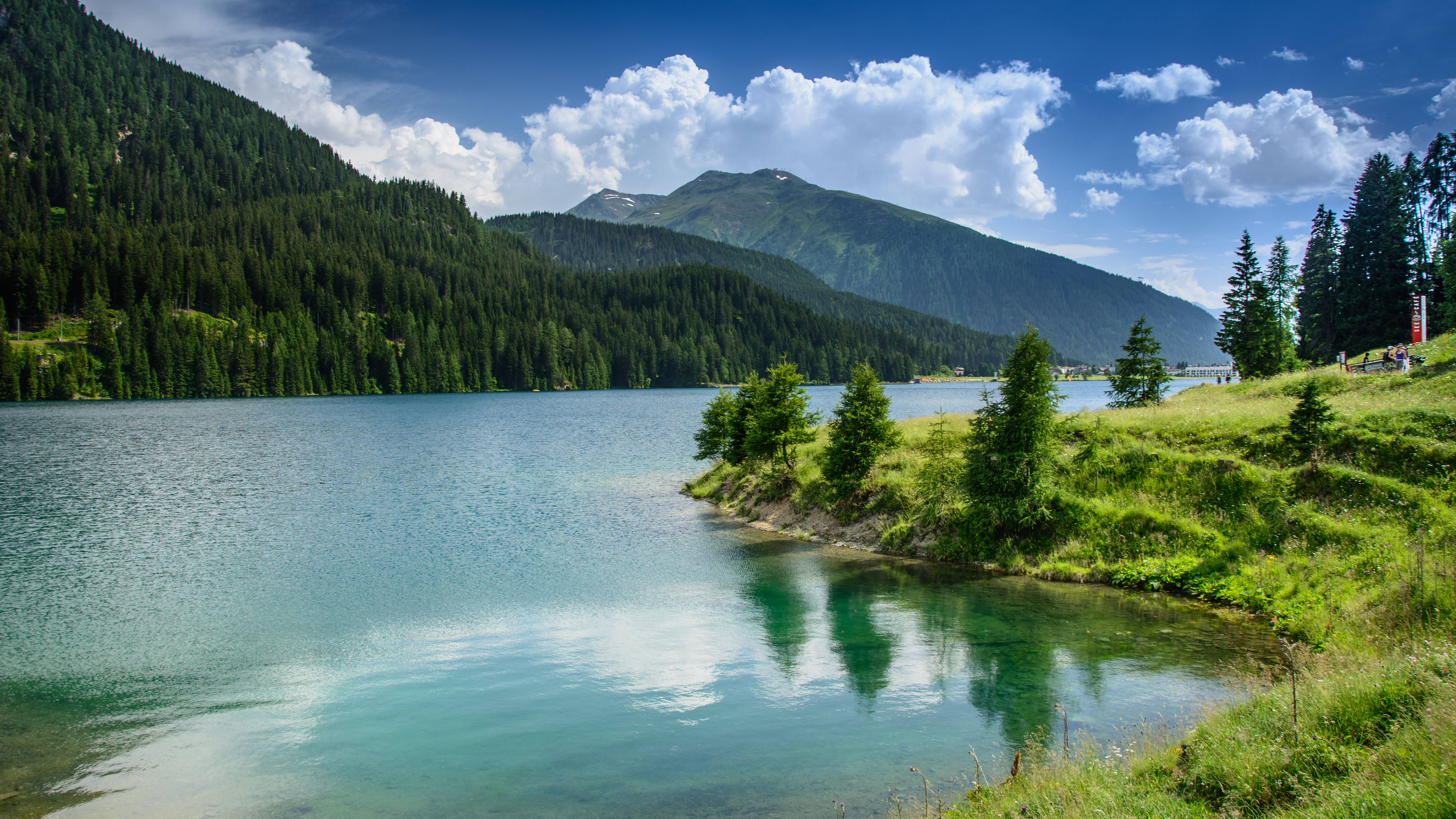 Nature Of Mountains And Lake Background