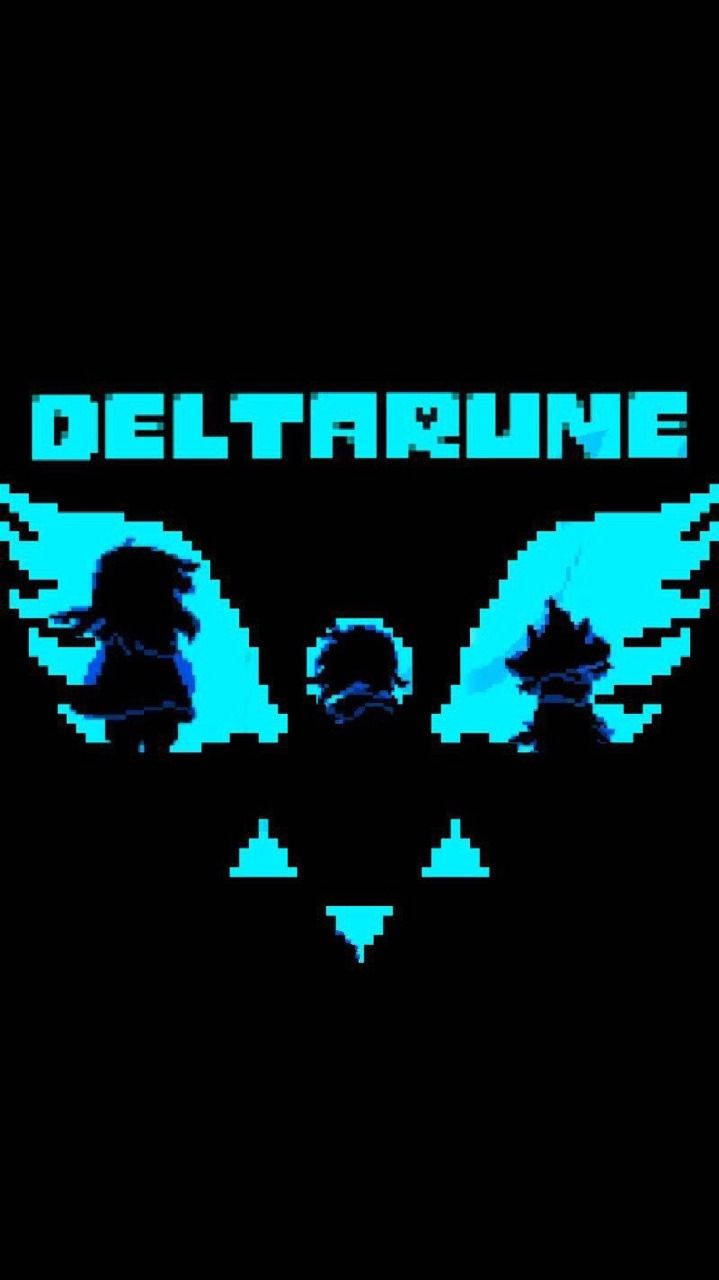 Neon Aqua Deltarune Logo With Title Background