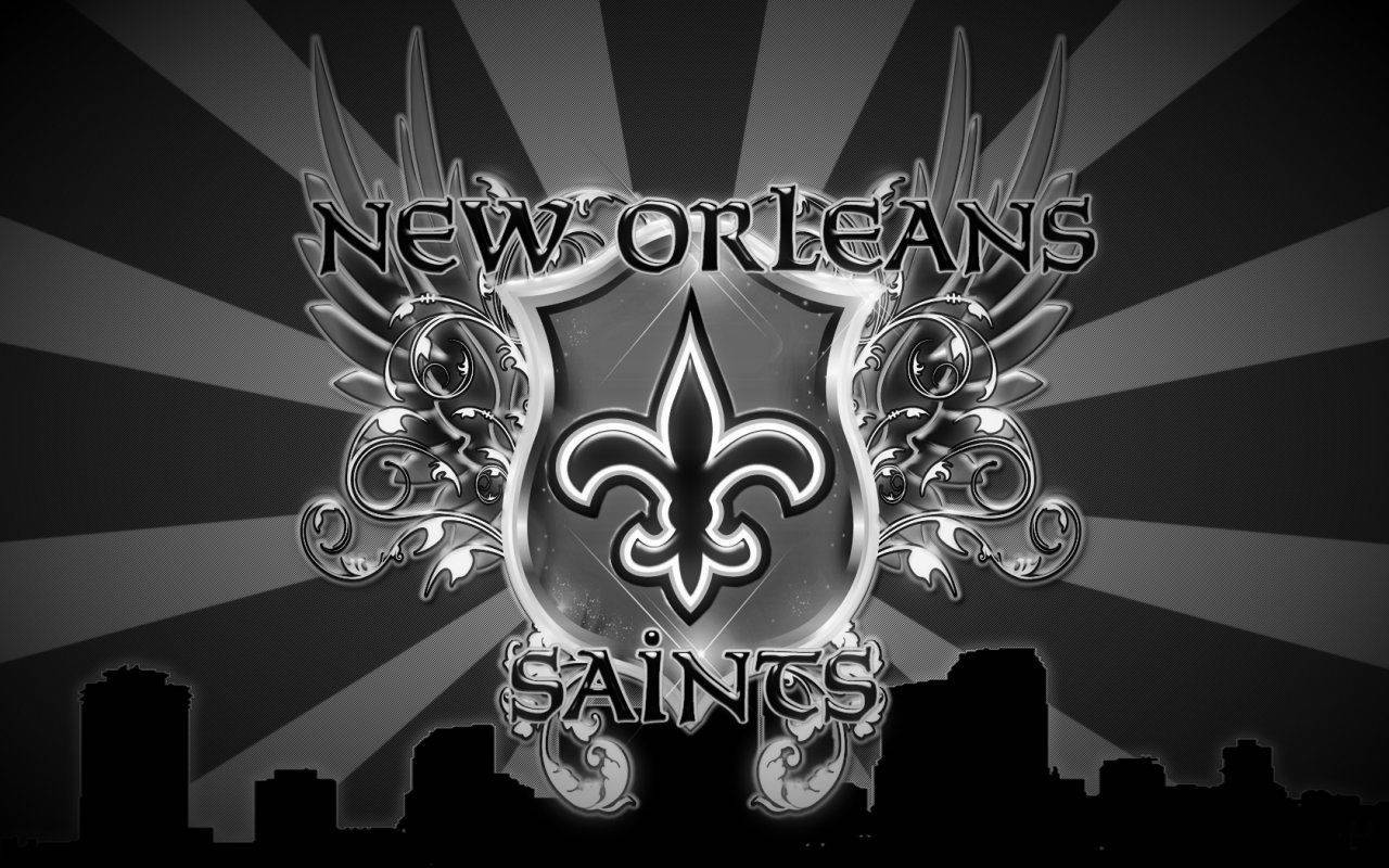 New Orleans Saints Black And White Poster Background