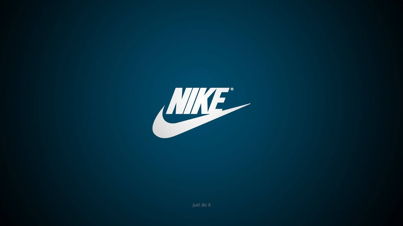 Nike Brand Logo In Blue Background