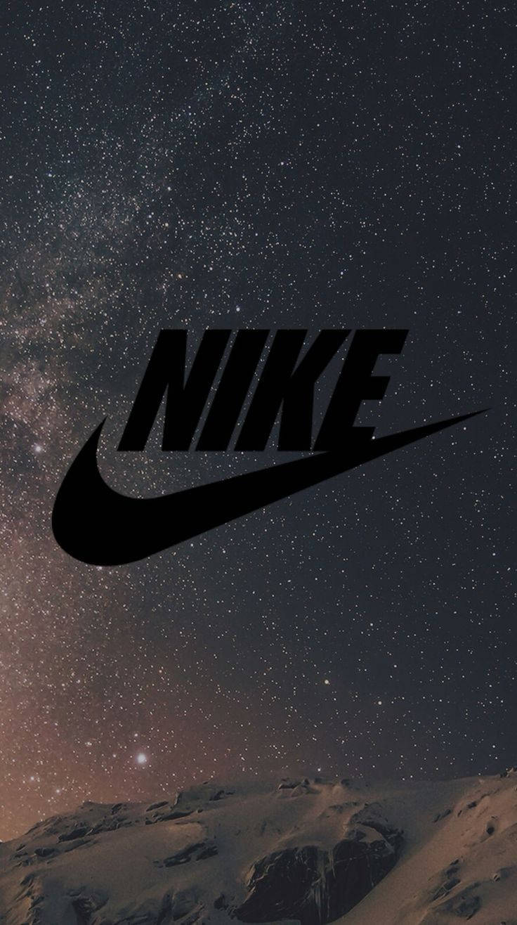 Nike Logo In The Sky With Stars Background