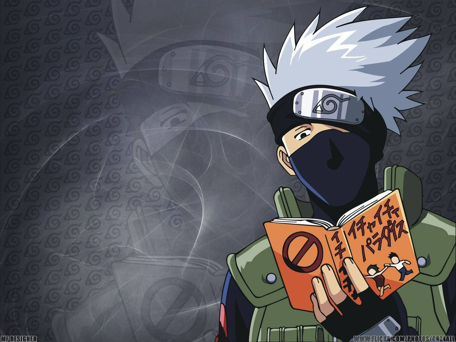 Ninja Kakashi With Orange Book Background