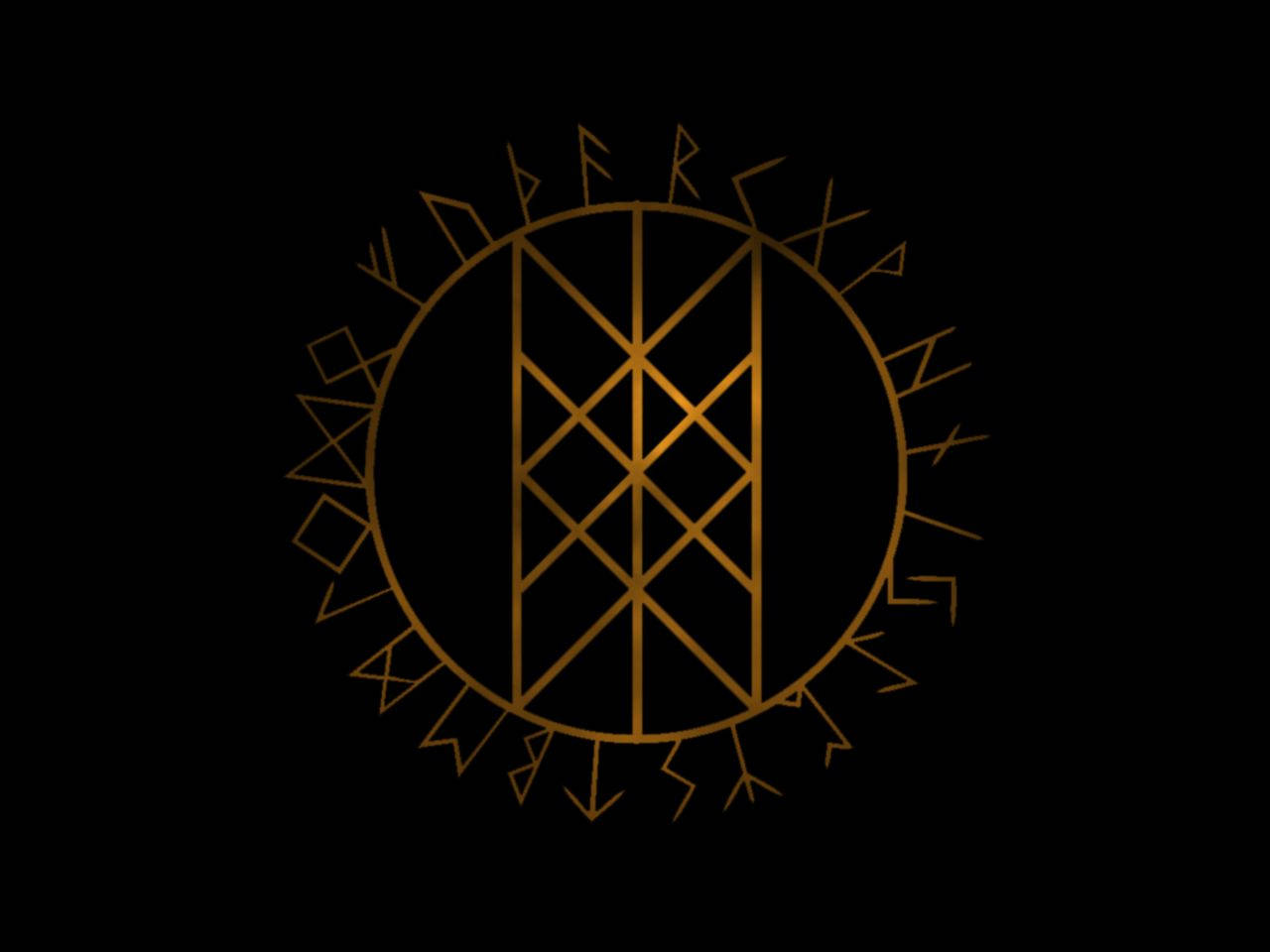 Norse Viking Golden Rune Background