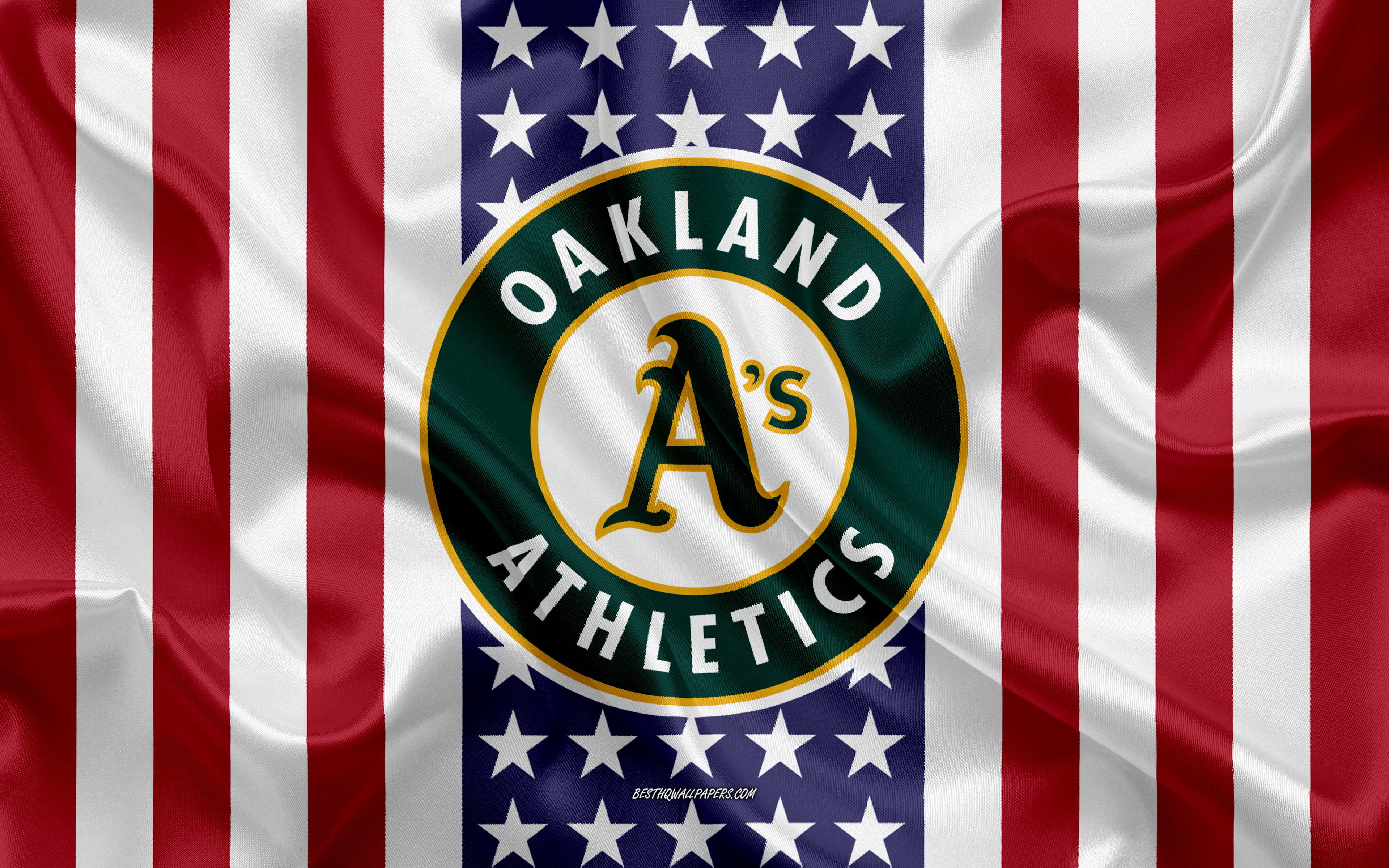 Download Oakland Athletics American Flag Wallpaper | Wallpapers.com