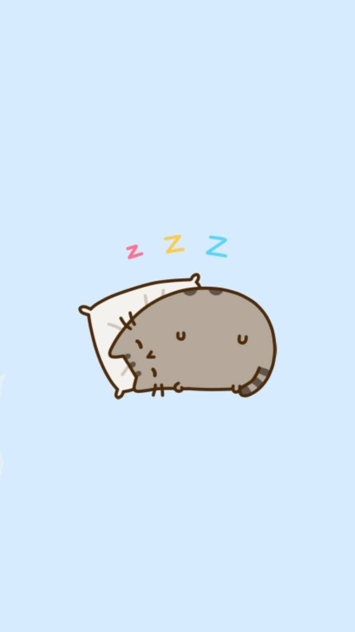 Pastel Blue Pusheen Cover Background
