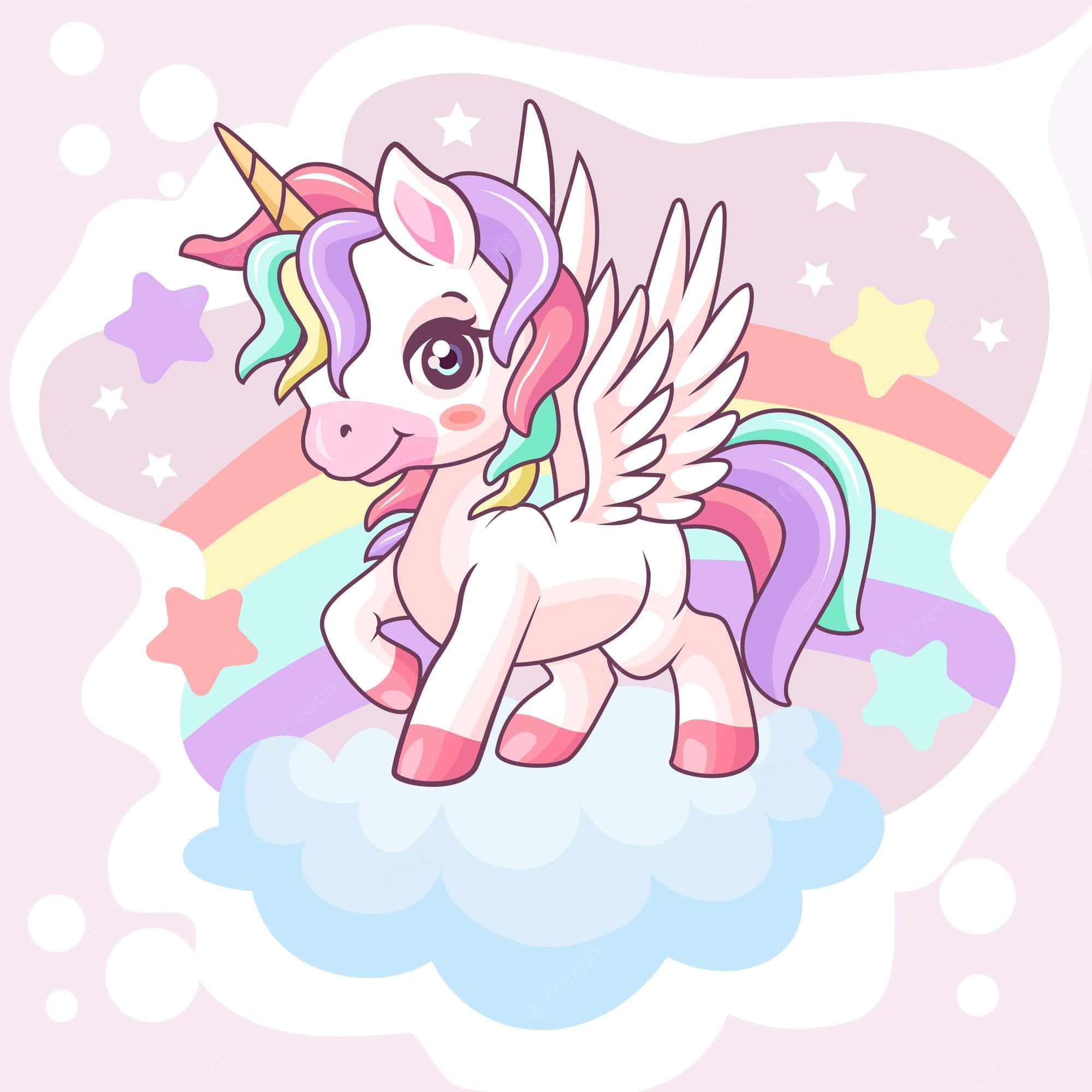 Download A Magical Pastel Unicorn | Wallpapers.com