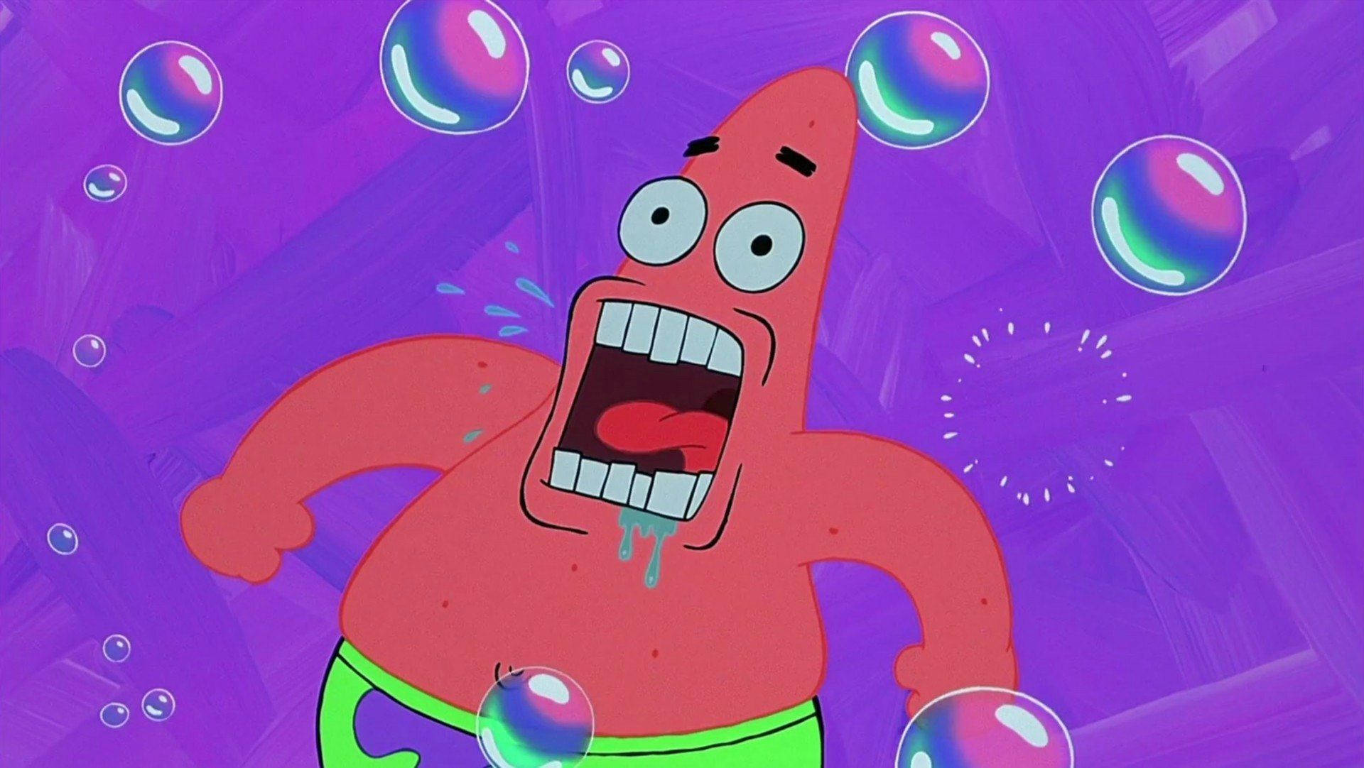 Patrick Star And Bubbles Background
