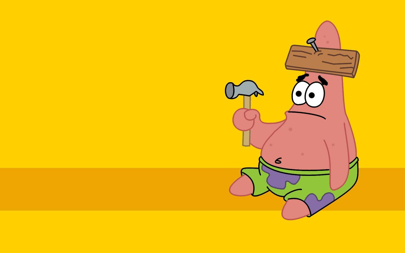 Patrick Star And Hammer Background