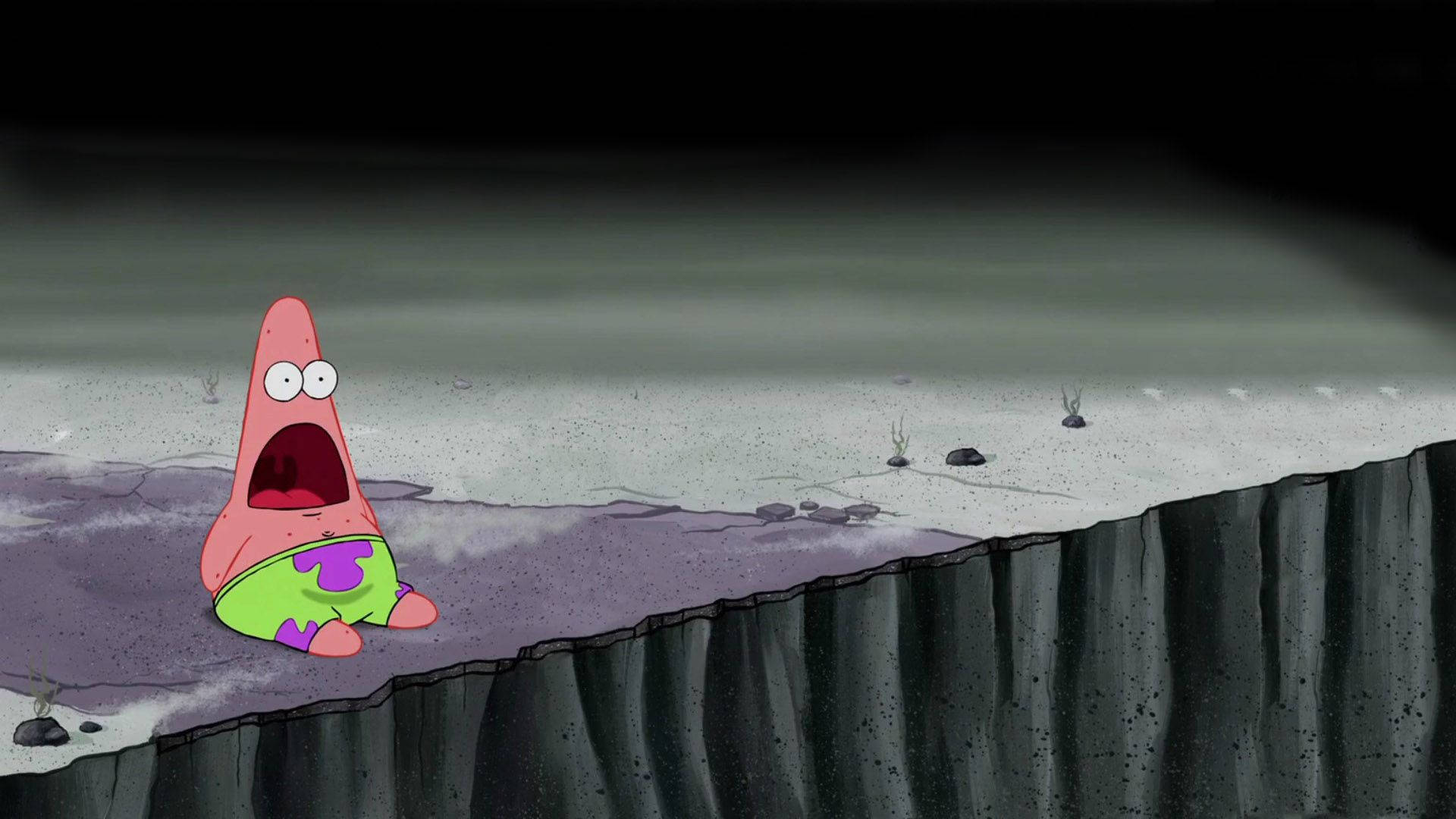 Patrick Star In The Dark Background