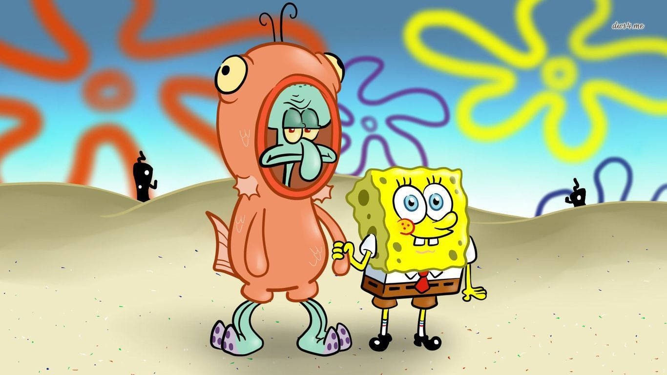 Patrick Star Spongebob And Squidward Background