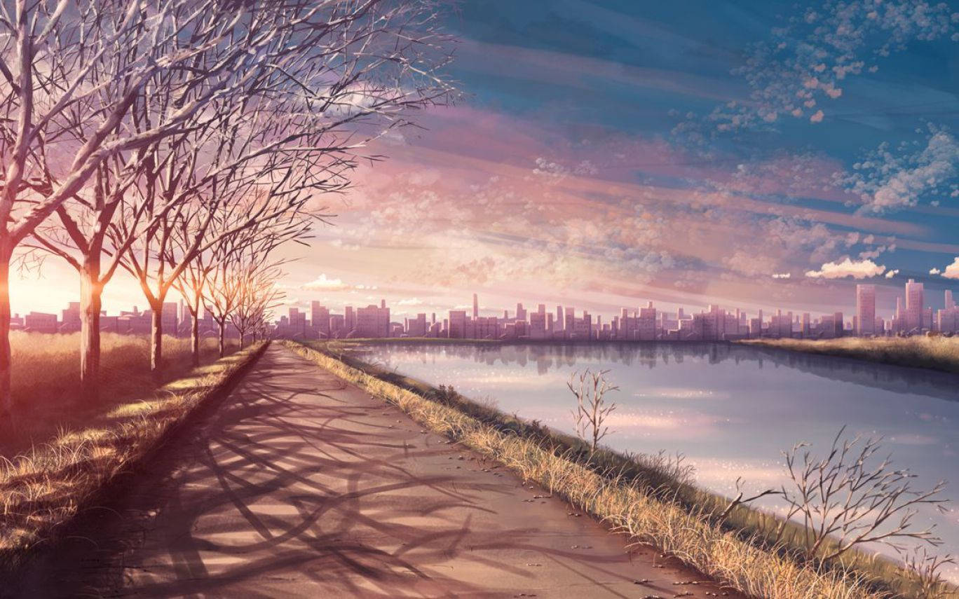 Peaceful View Of Anime Scenery Background