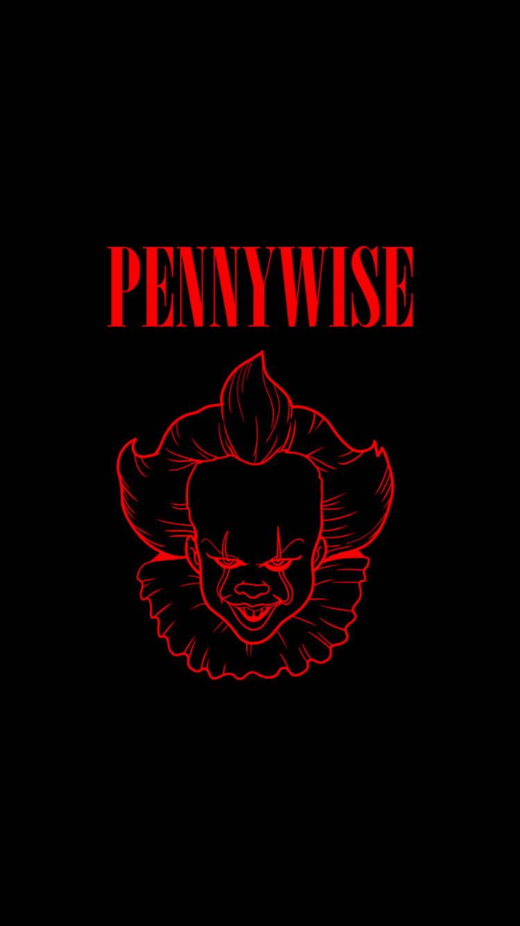 Pennywise Red Outline Wallpaper