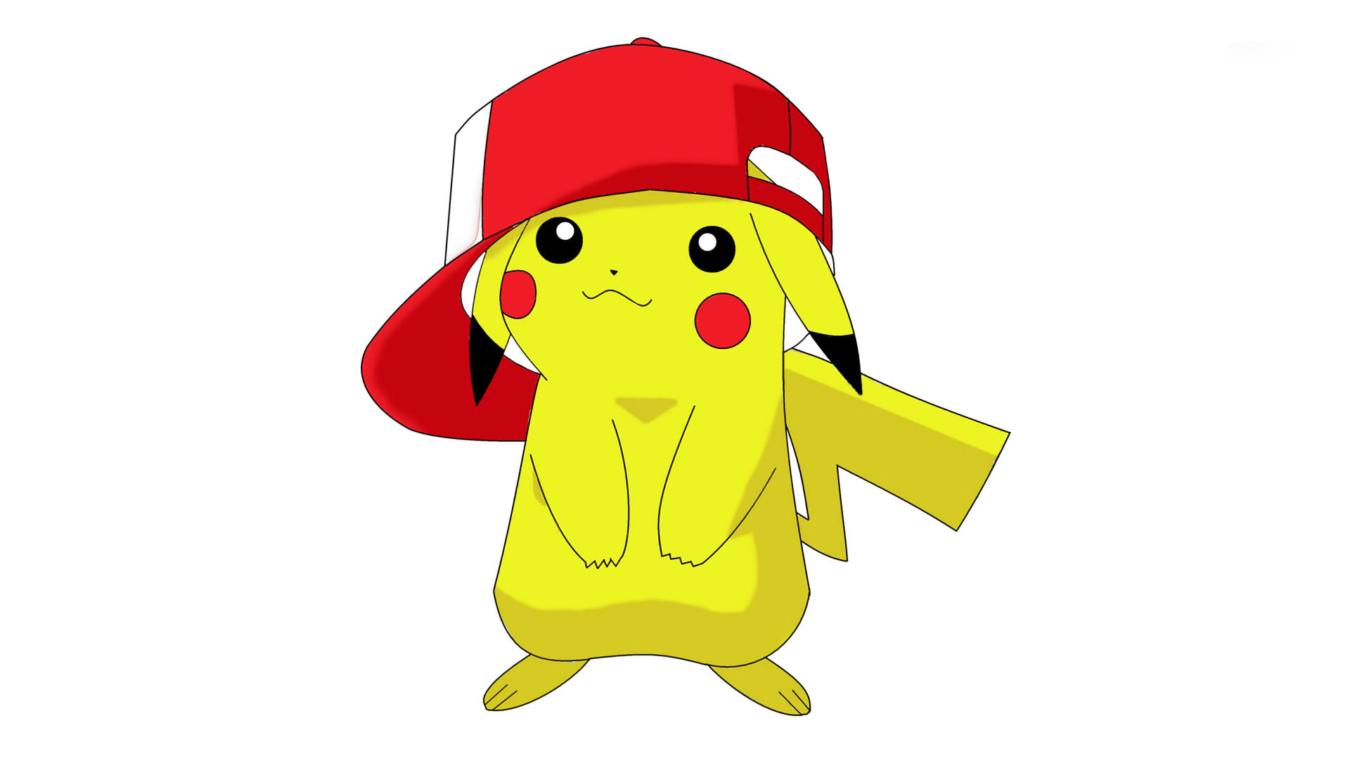 Pikachu Wearing Ash's Hat Background