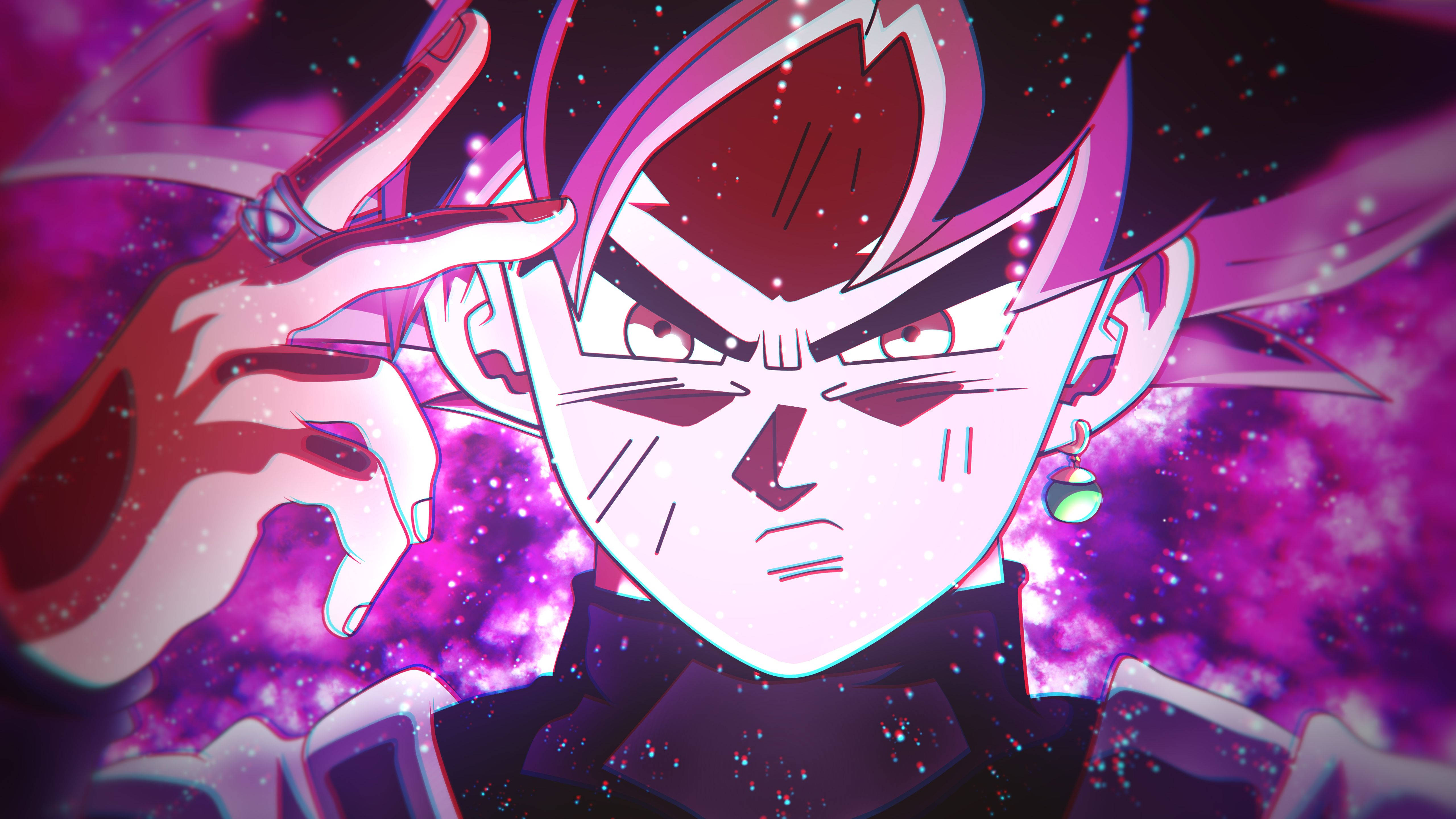 Pink Aesthetic Goku Black Background