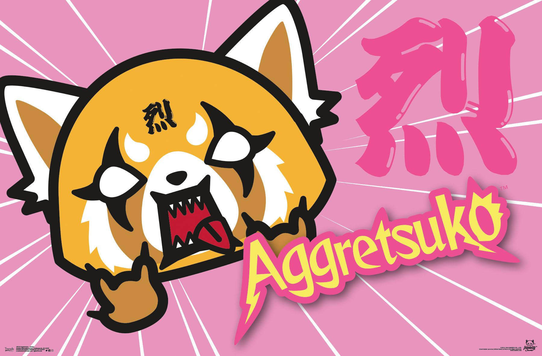 Pink Aggretsuko Panda Background