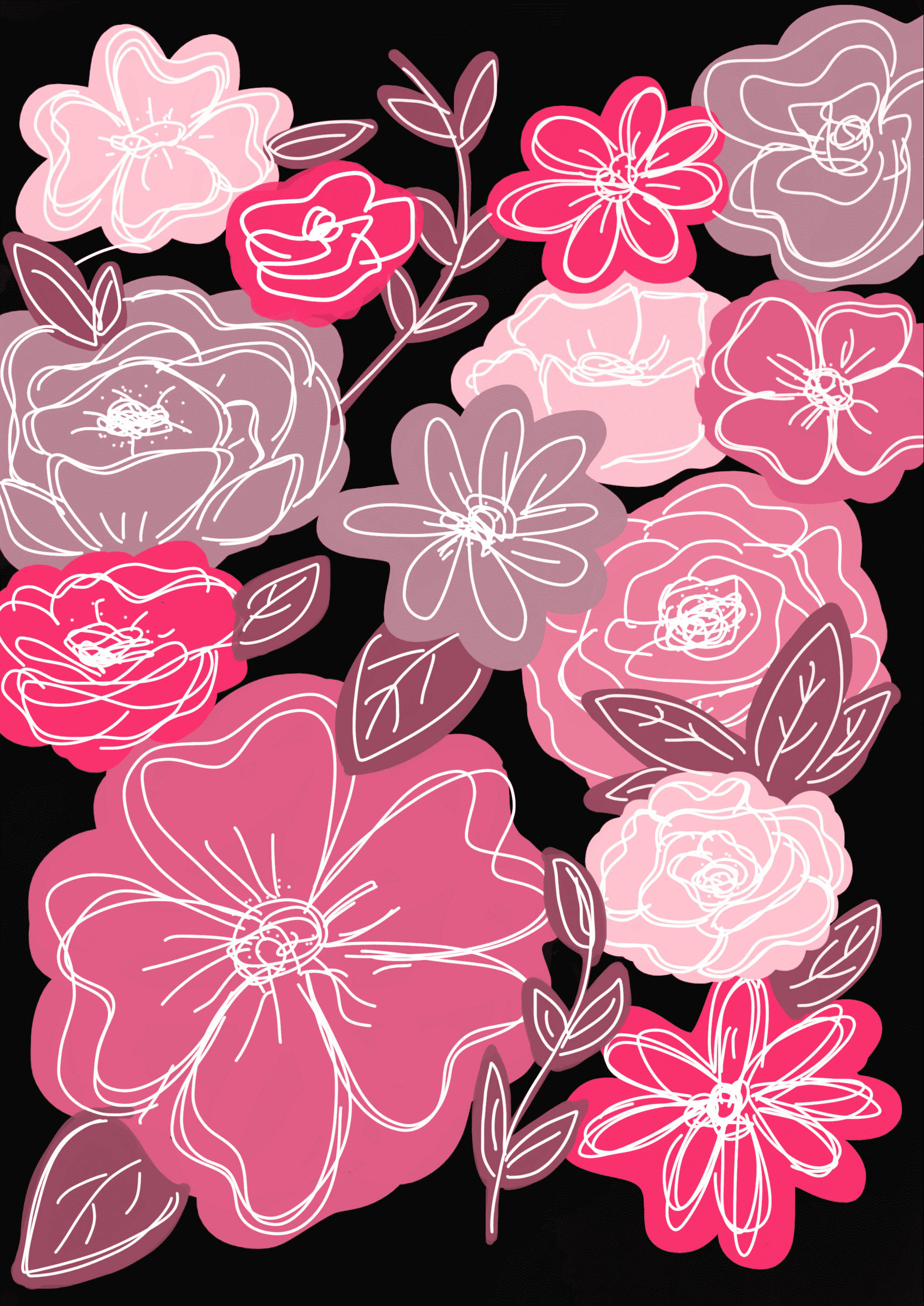 tumblr flowers drawing pattern