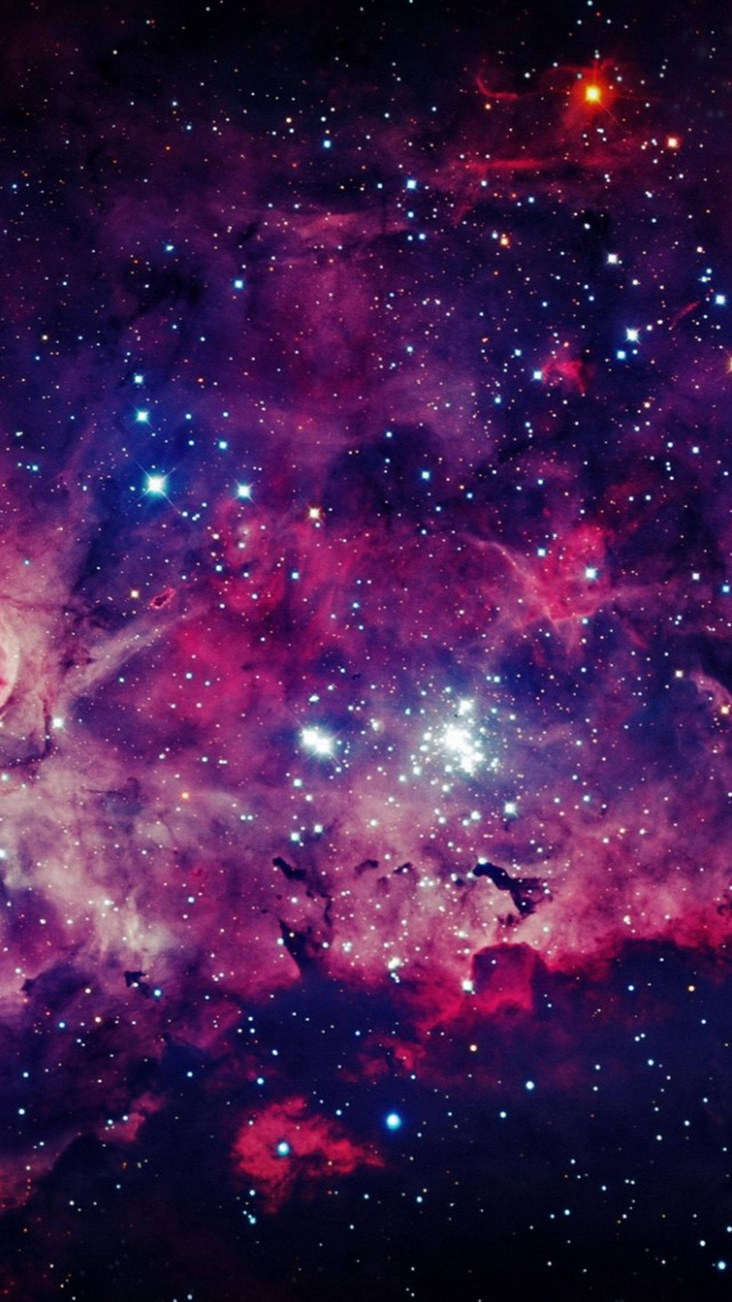 Pink Galaxy And Stars Phone Background