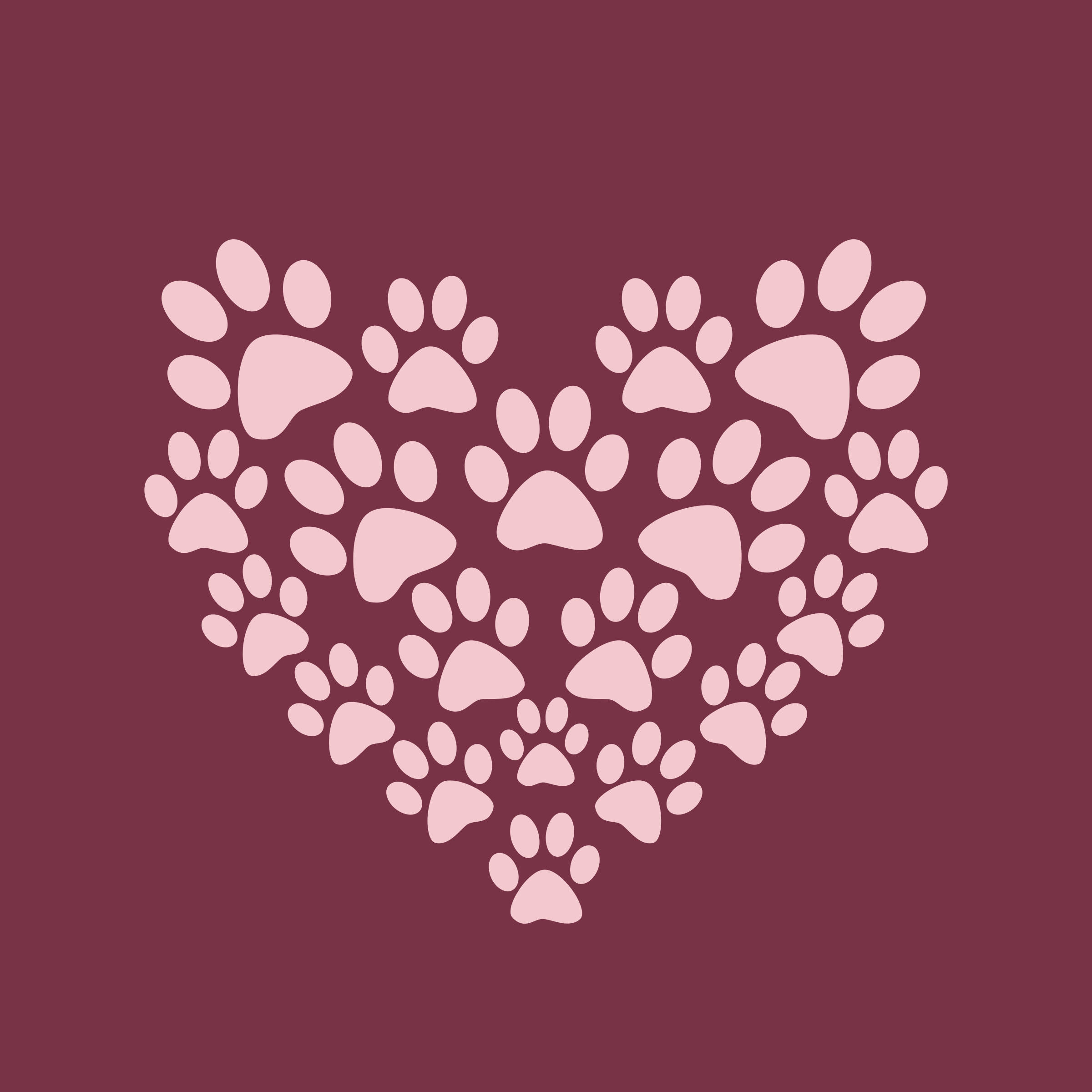 Download Pink Paw Print Heart Wallpaper