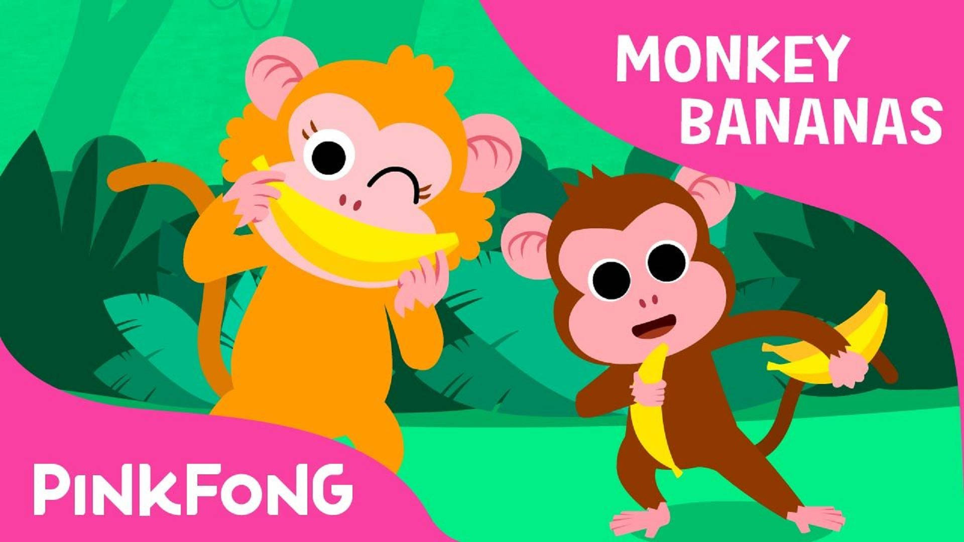 Танцующая обезьянка песня. Пинкфонг. Monkey Banana PINKFONG. Пазлы детские обезьяна. Пинкфонг животные.